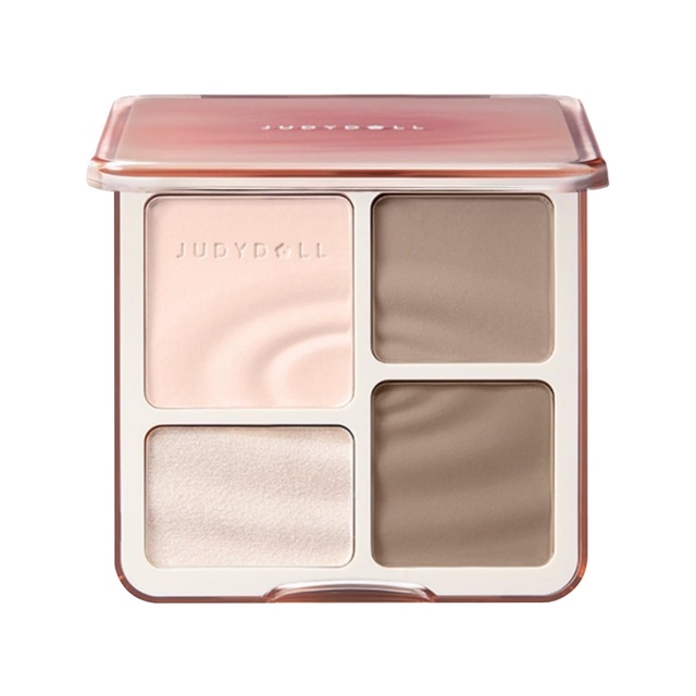 Judydoll Highlighter Contour Palette, 01 Wave Shadow Palette, 1 Count - All-in-One Matte Highlighter Contour Compact
