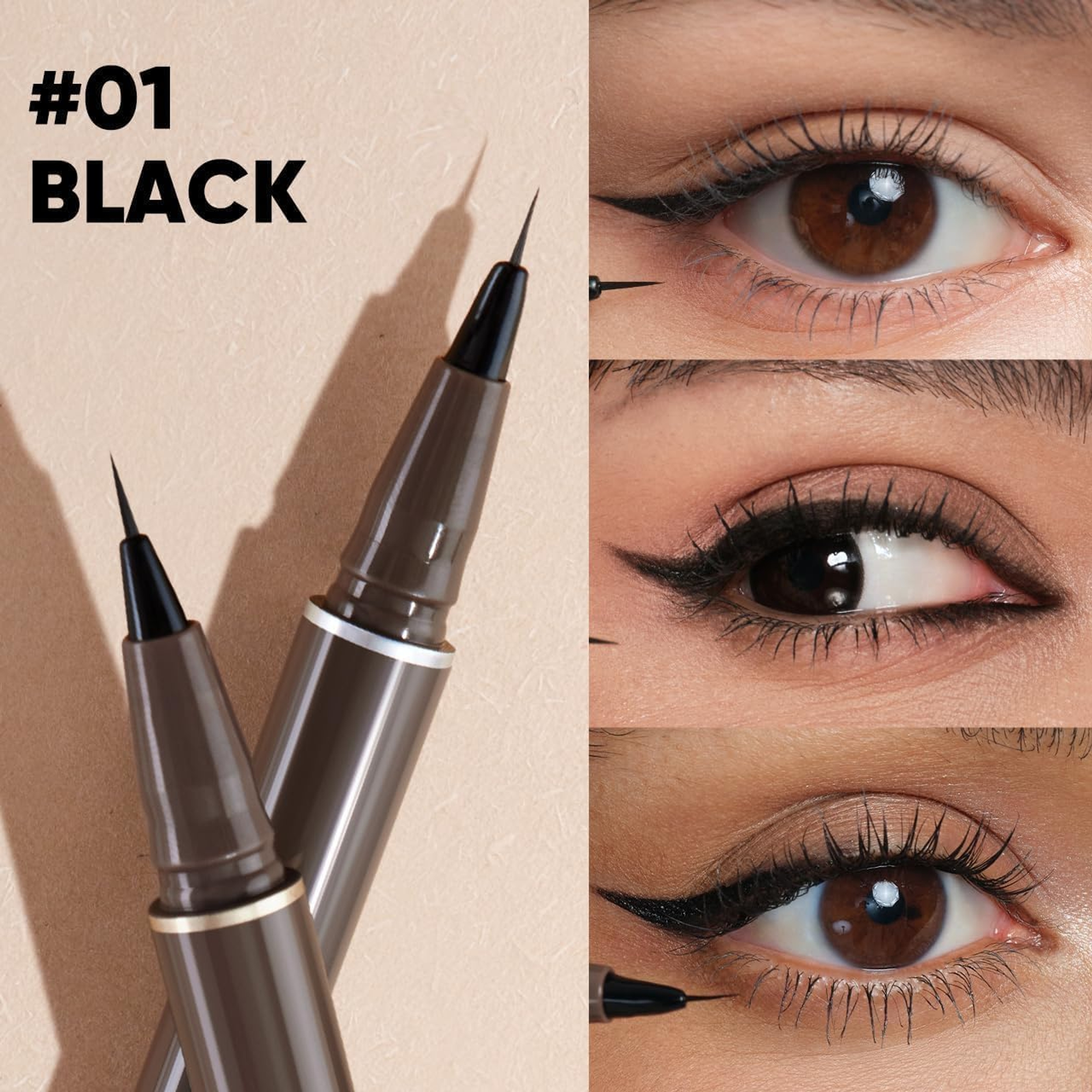 Judydoll Ultra-Fine Liquid Eyeliner, 01 Black, 1 Count - Precision Tip for Winged Liner, Quick-Drying, Waterproof 2