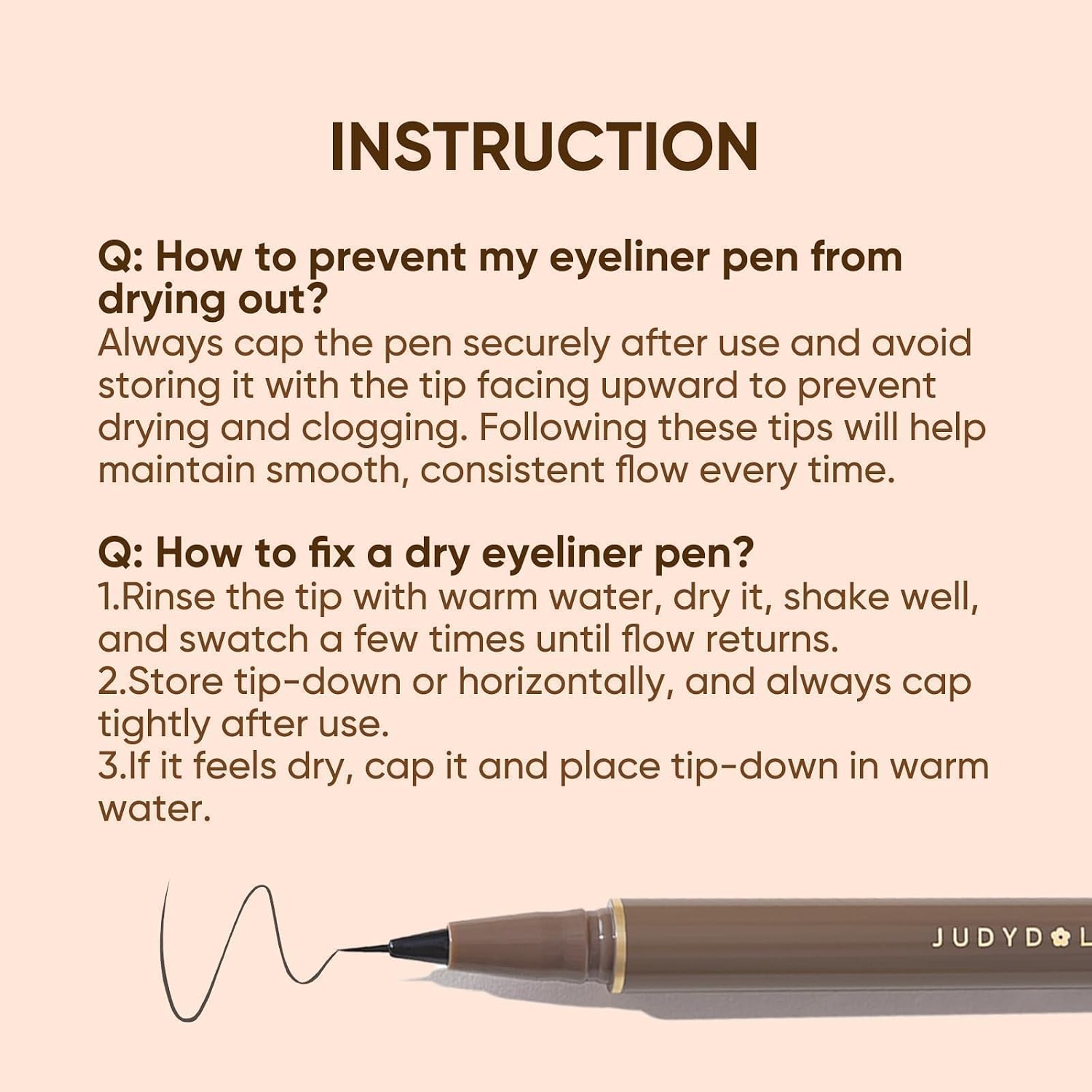 Judydoll Ultra-Fine Liquid Eyeliner, 02 Brown, 1 Count - Precision Tip for Winged Liner, Quick-Drying, Waterproof 8