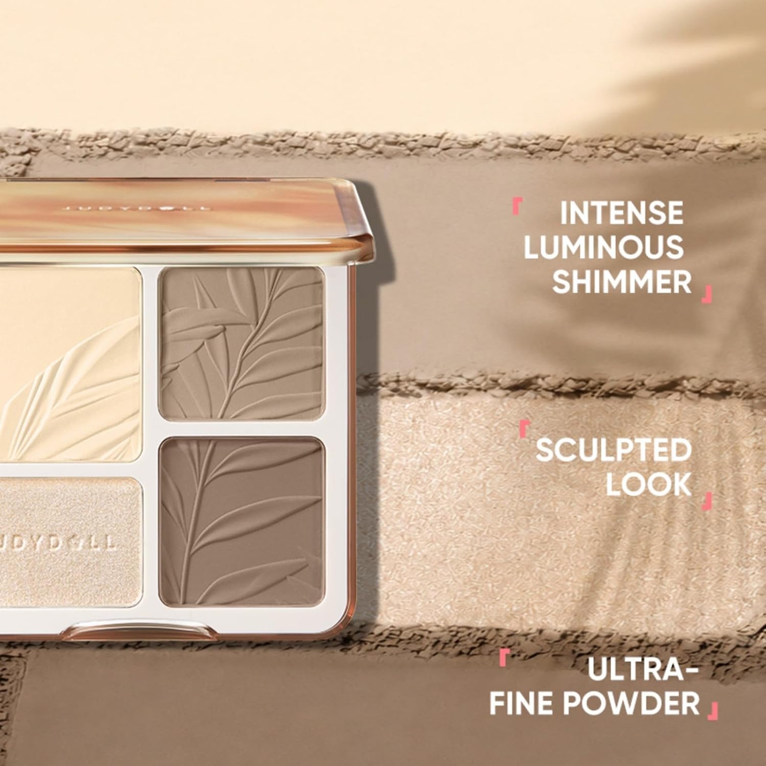 Judydoll Highlighter Contour Palette, 02 Tree Shadow Palette, 1 Count - All-in-One Matte Highlighter Contour Compact 4