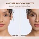 Judydoll Highlighter Contour Palette, 02 Tree Shadow Palette, 1 Count - All-in-One Matte Highlighter Contour Compact 5