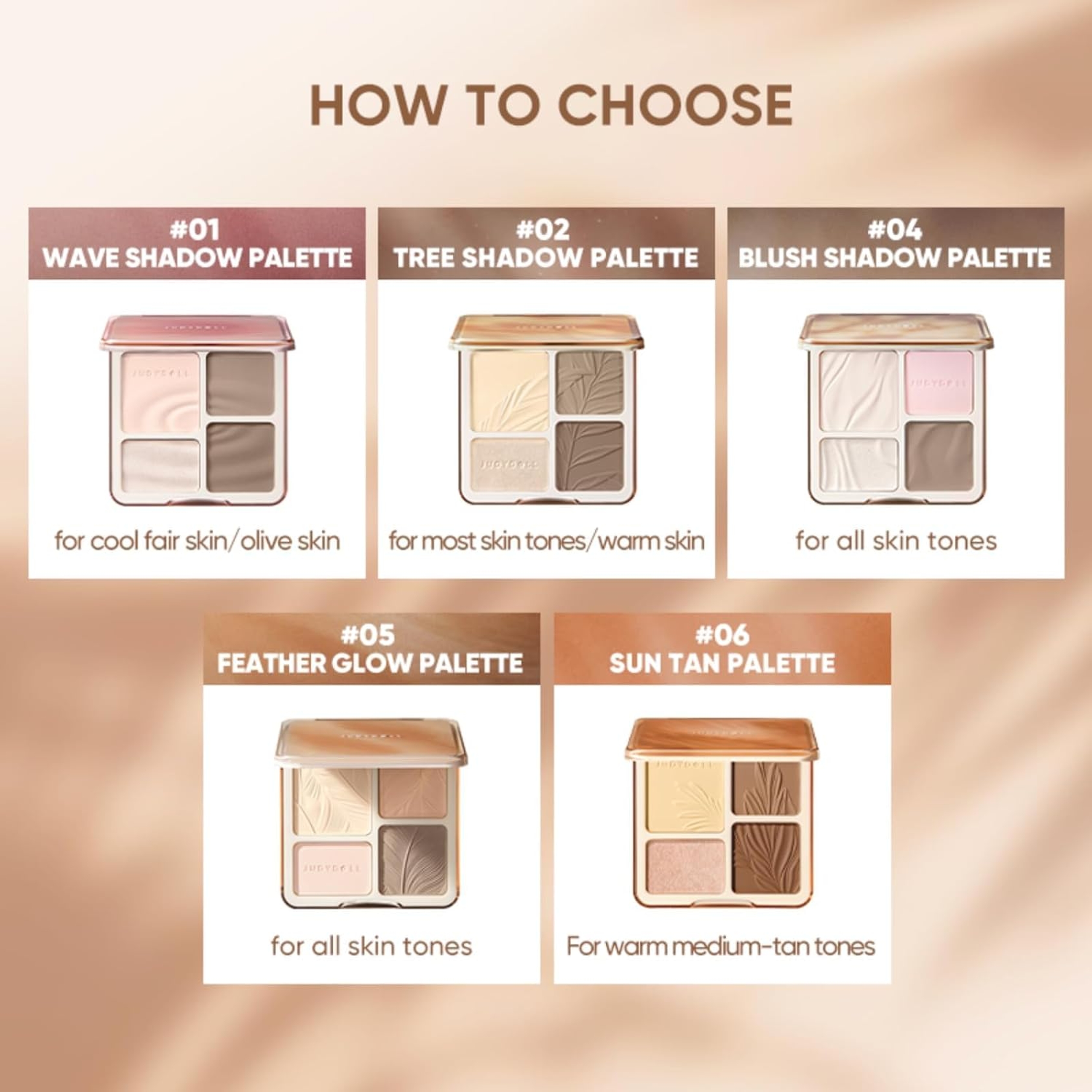 Judydoll Highlighter Contour Palette, 02 Tree Shadow Palette, 1 Count - All-in-One Matte Highlighter Contour Compact 7