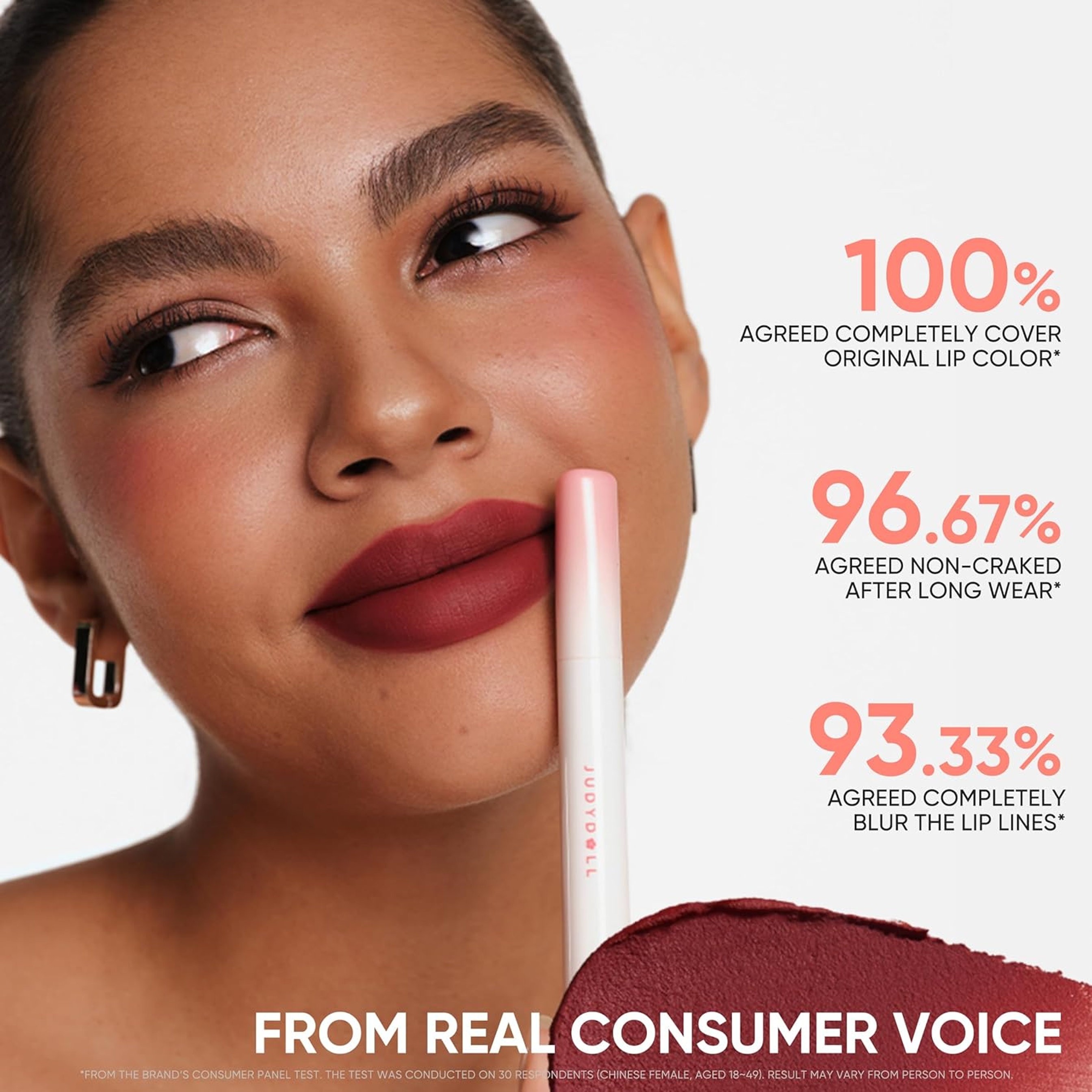 Judydoll Cushion Matte Lock Lip Cream, N104 Rosy Wood, 1 Count - Hydrating Matte Lipstick for a Lip-Blurring Effect 4