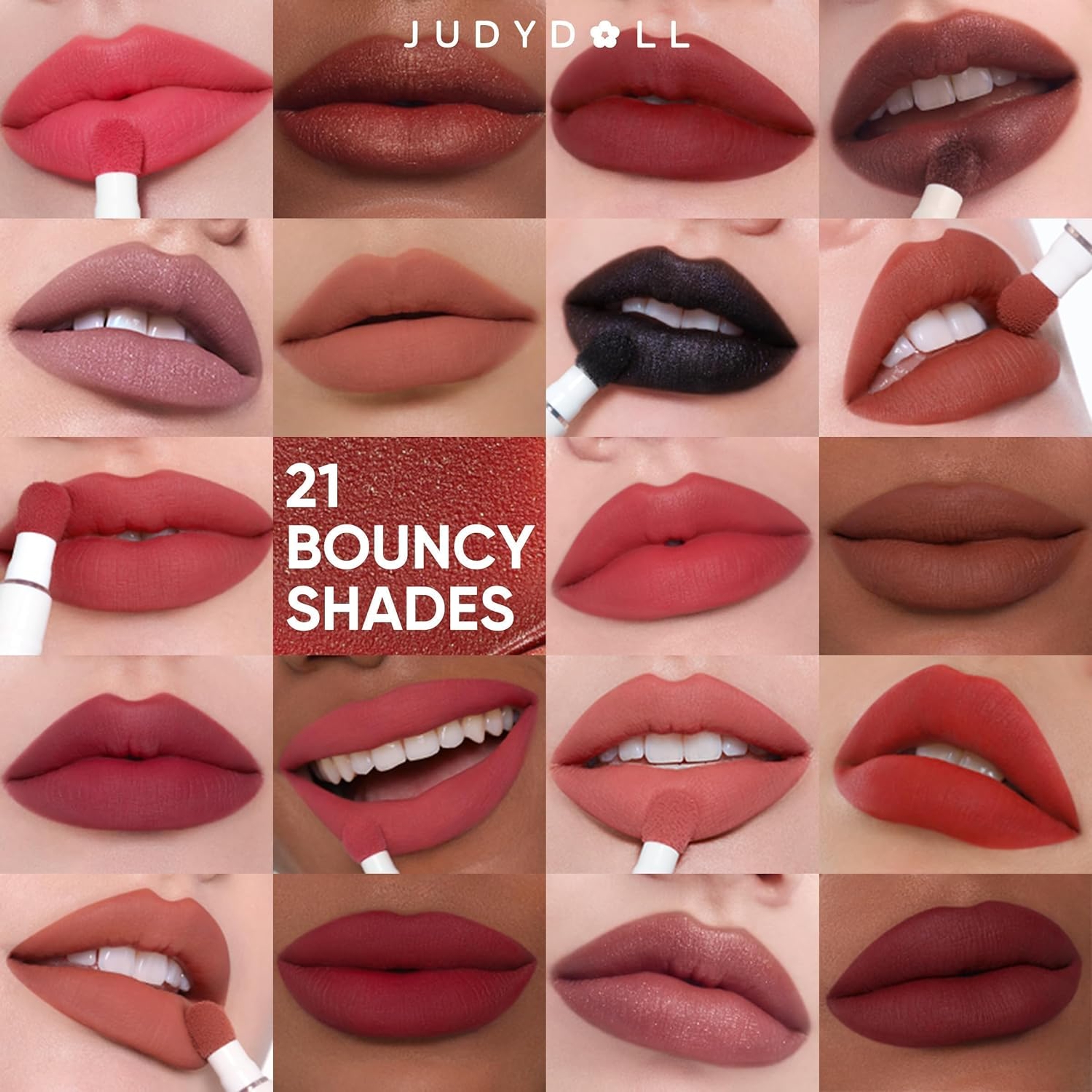 Judydoll Cushion Matte Lock Lip Cream, N104 Rosy Wood, 1 Count - Hydrating Matte Lipstick for a Lip-Blurring Effect 8