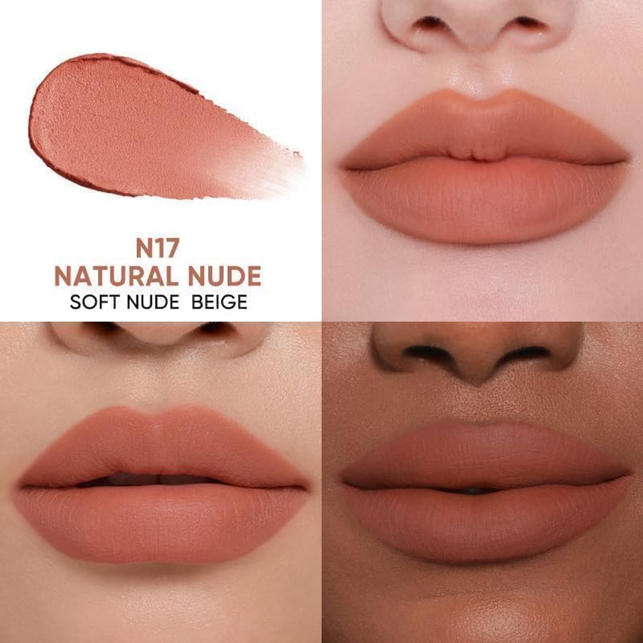 Judydoll Cushion Matte Lock Lip Cream, N17 Natural Nude, 1 Count - Hydrating Matte Lipstick for a Lip-Blurring Effect 2