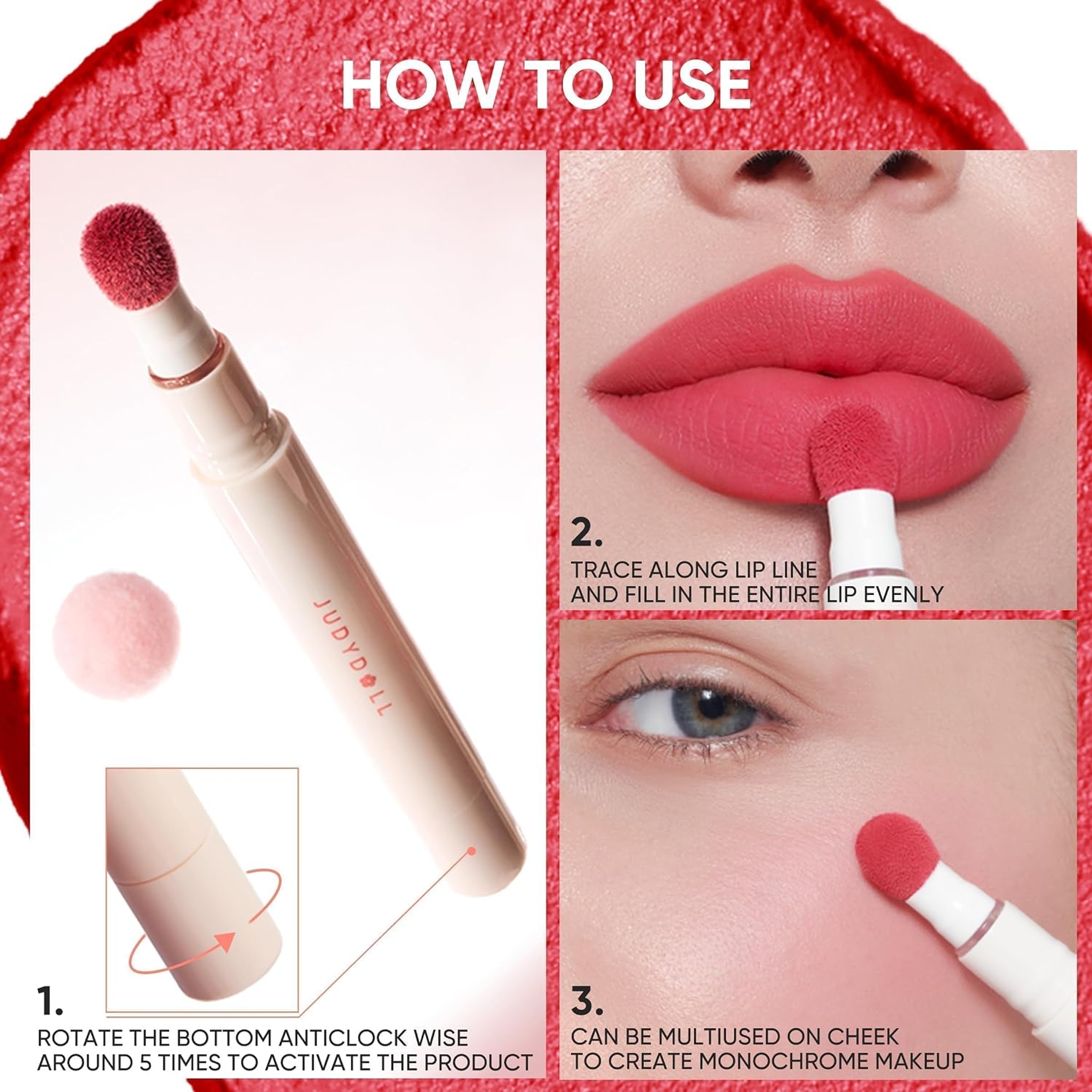 Judydoll Cushion Matte Lock Lip Cream, N17 Natural Nude, 1 Count - Hydrating Matte Lipstick for a Lip-Blurring Effect 7