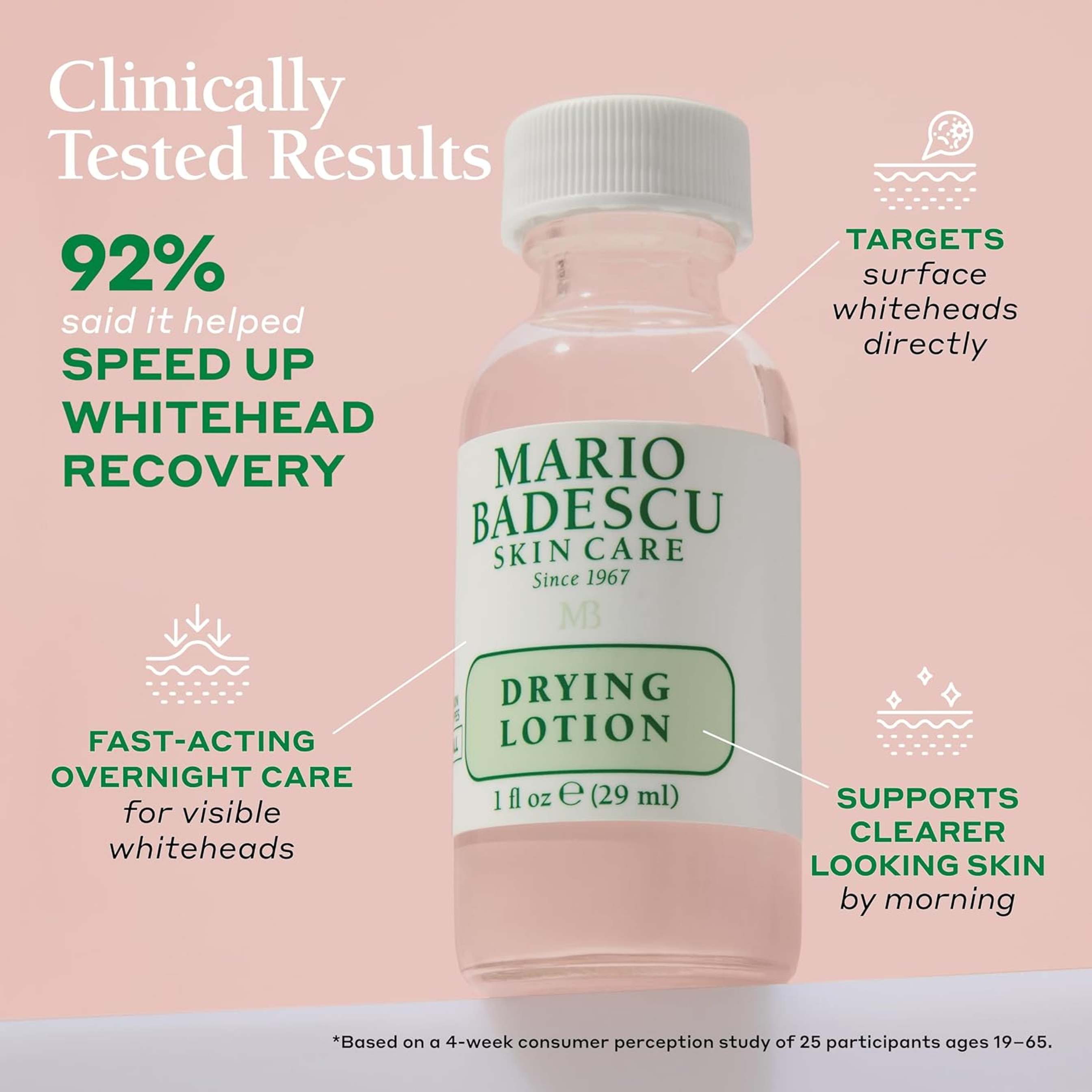 Mario Badescu Drying Lotion 1 fl.oz - Overnight Spot Treatment helps Dry Up Surface Blemishes 3