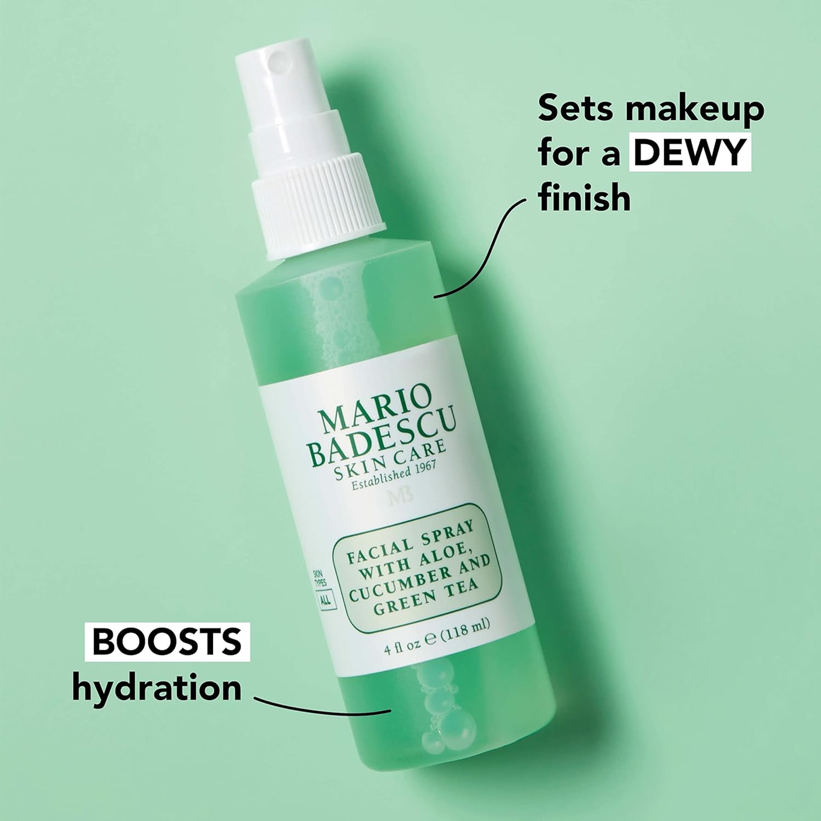 Mario Badescu Facial Spray with Aloe, Cucumber and Green Tea 4 fl.oz - Hydrating & Invigorating Face Mist for All Skin Types 2
