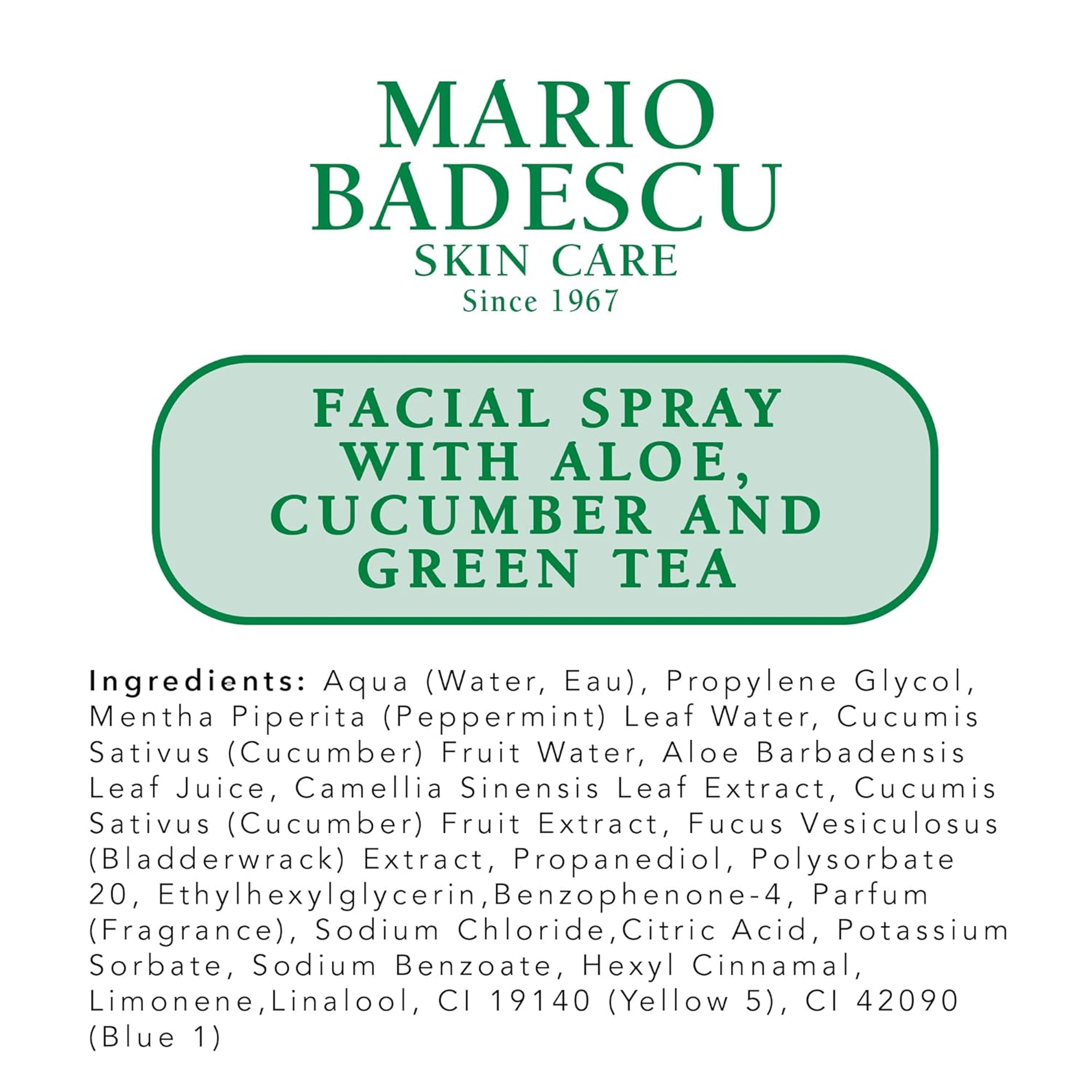 Mario Badescu Facial Spray with Aloe, Cucumber and Green Tea 4 fl.oz - Hydrating & Invigorating Face Mist for All Skin Types 6