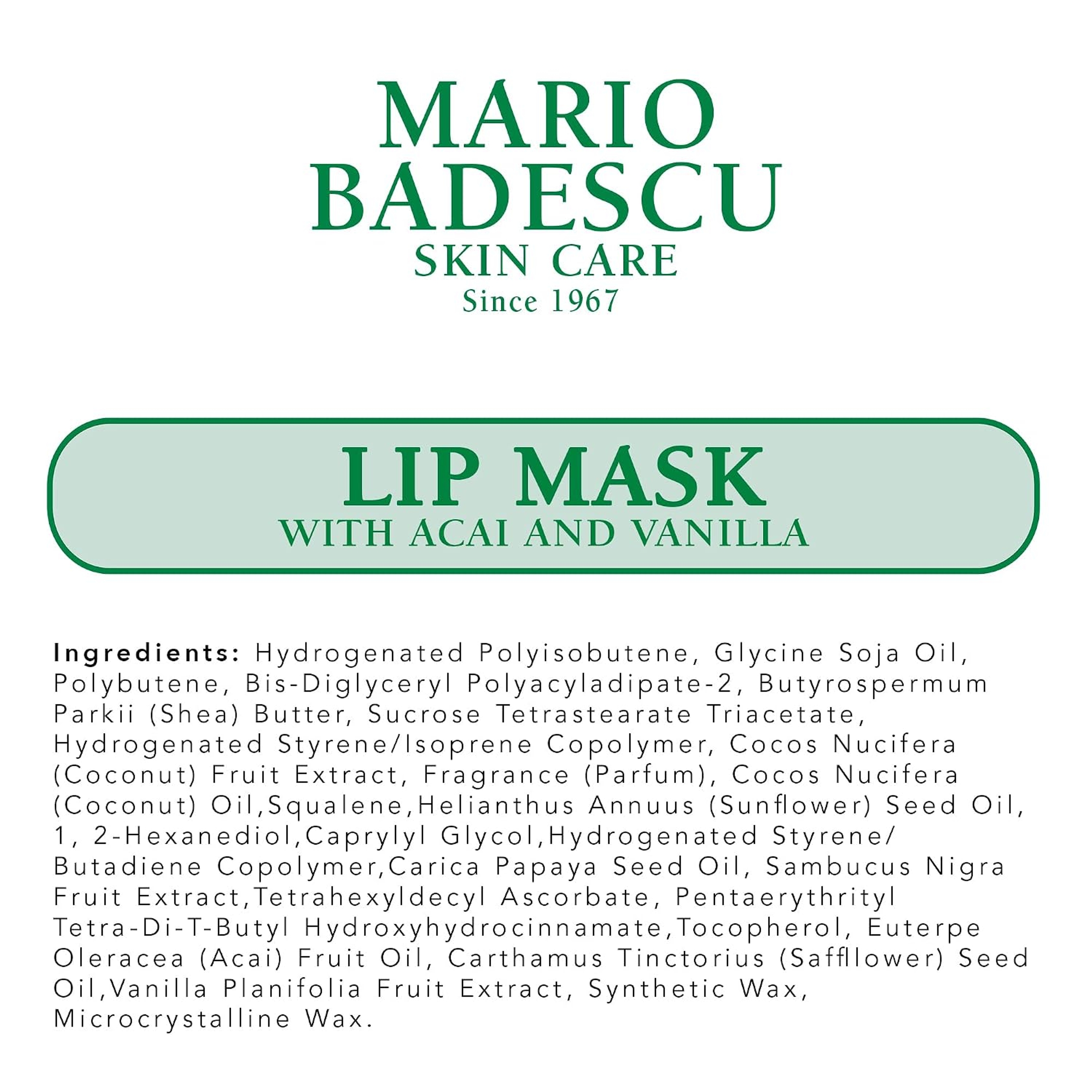 Mario Badescu Lip Mask, Acai and Vanilla, 0.5 oz - Overnight Lip Treatment for Supple, Hydrated Lips 9
