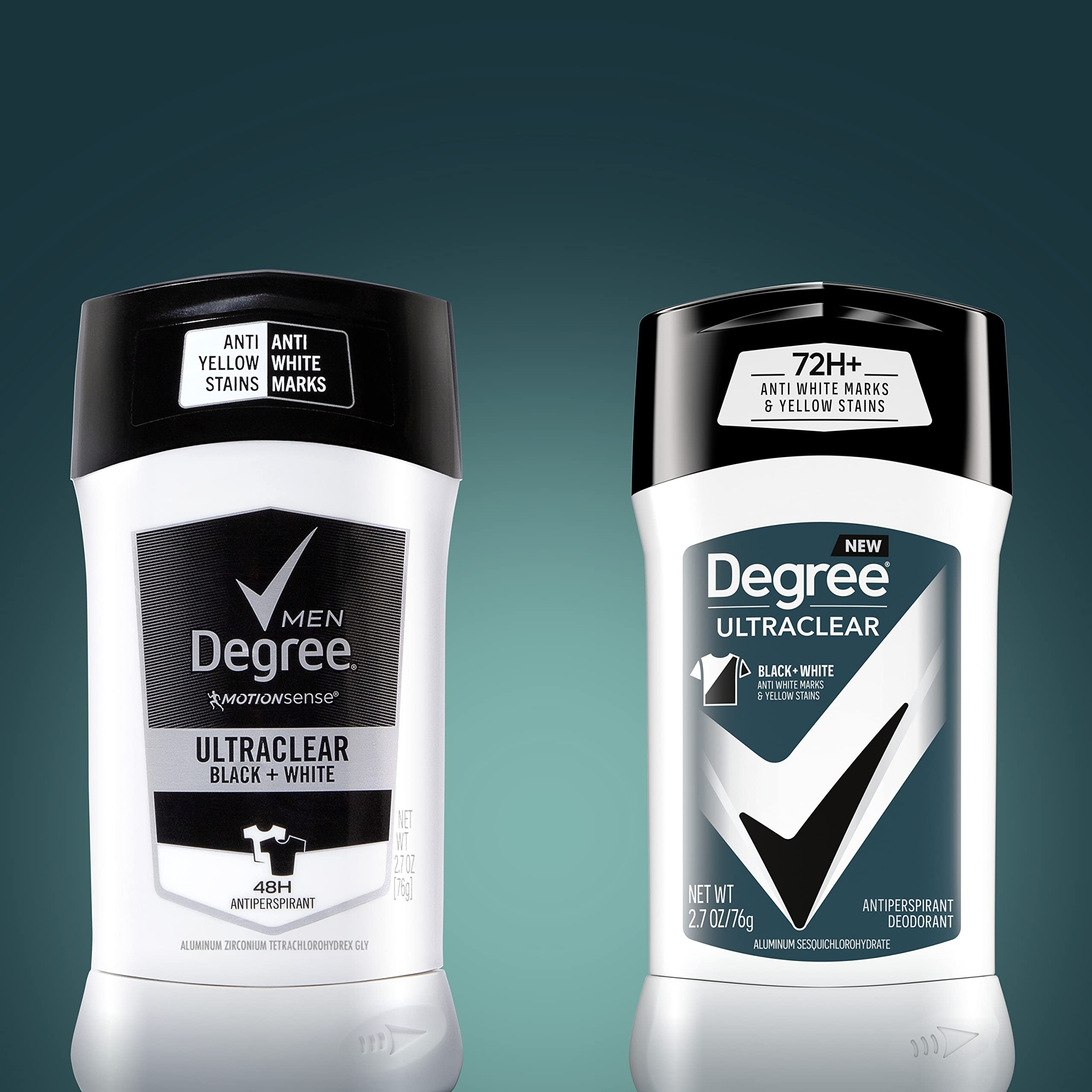 Degree Men UltraClear Black+White Antiperspirant Deodorant Stick 2.7 oz (Pack of 2) - 72HR Sweat & Odor Protection 10