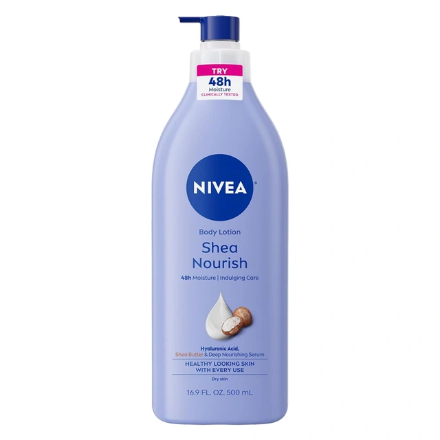 Nivea Shea Nourish Body Lotion 16.9 fl.oz - with Shea Butter & Hyaluronic Acid for 48H Moisture