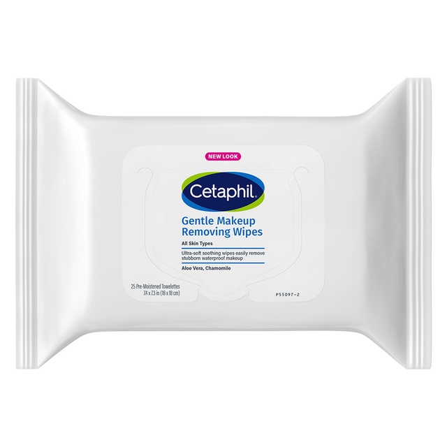 Cetaphil Gentle Makeup Removing Wipes 25 Count - Daily Cleansing Facial Towelettes for Sensitive Skin