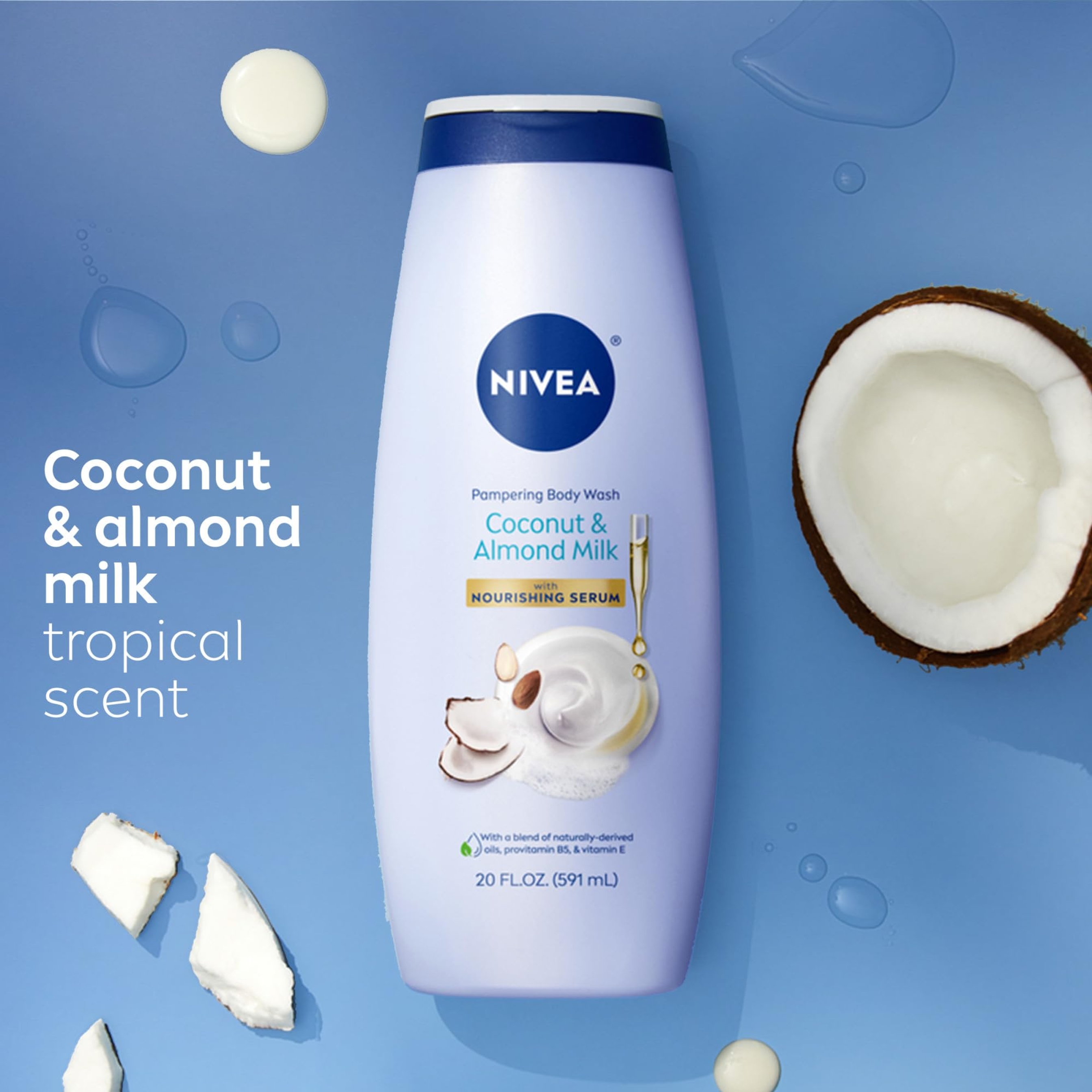 Nivea Pampering Coconut & Almond Milk Body Wash 20 fl.oz - Moisturizing Body Wash with Provitamin B5 & Vitamin E 9
