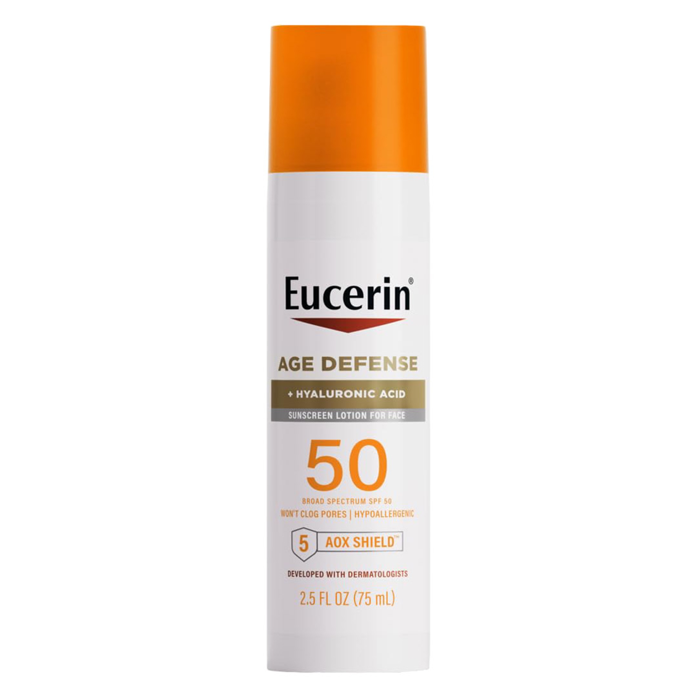 Eucerin Age Defense SPF 50 Face Sunscreen 2.5 fl.oz - Invisible Finish Sunscreen Lotion with Hyaluronic Acid for Age Defense 1