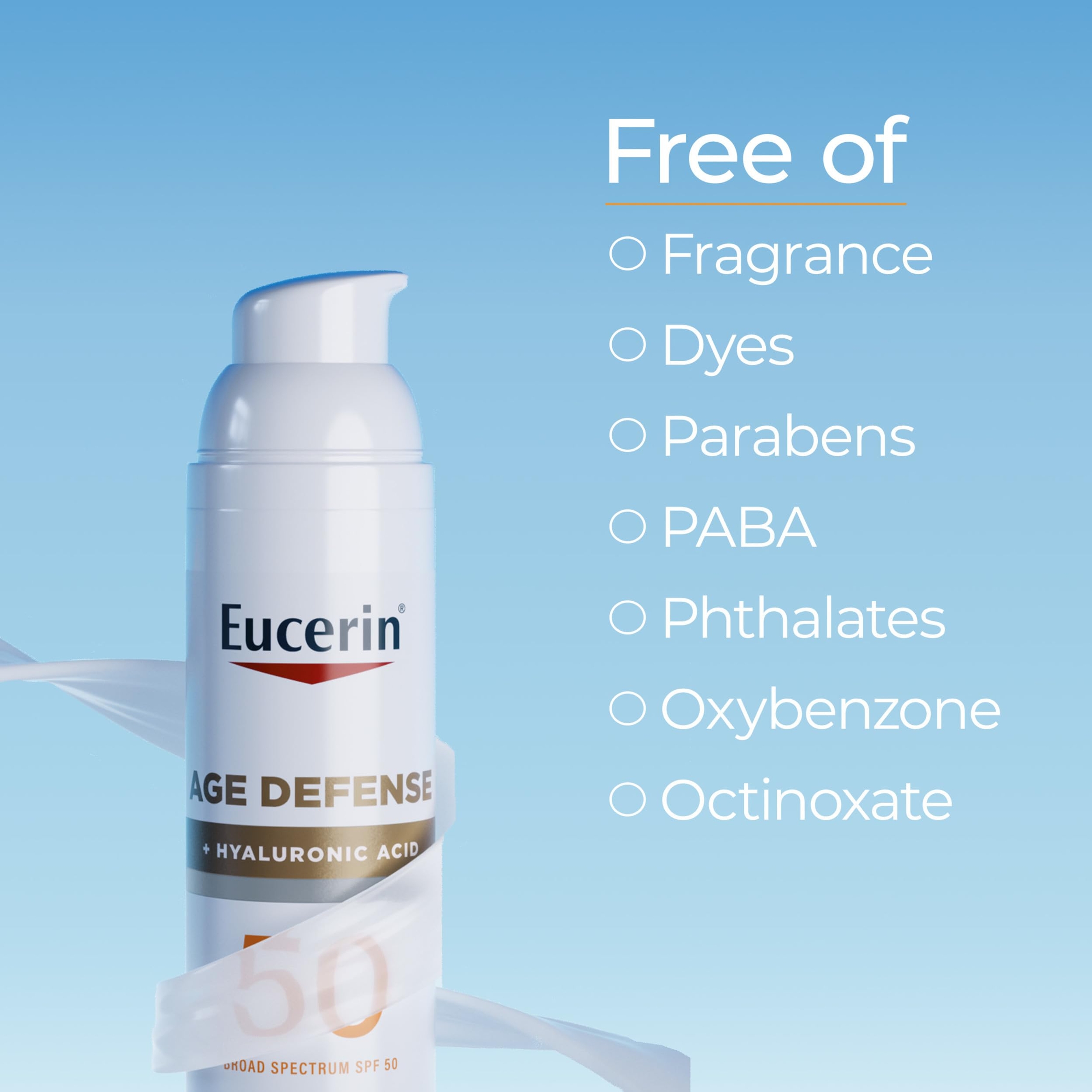 Eucerin Age Defense SPF 50 Face Sunscreen 2.5 fl.oz - Invisible Finish Sunscreen Lotion with Hyaluronic Acid for Age Defense 6