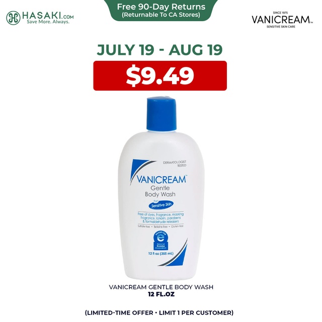 Vanicream Gentle Body Wash 12 fl.oz - Formulated Without Common Irritants for Sensitive Skin — Out of stock