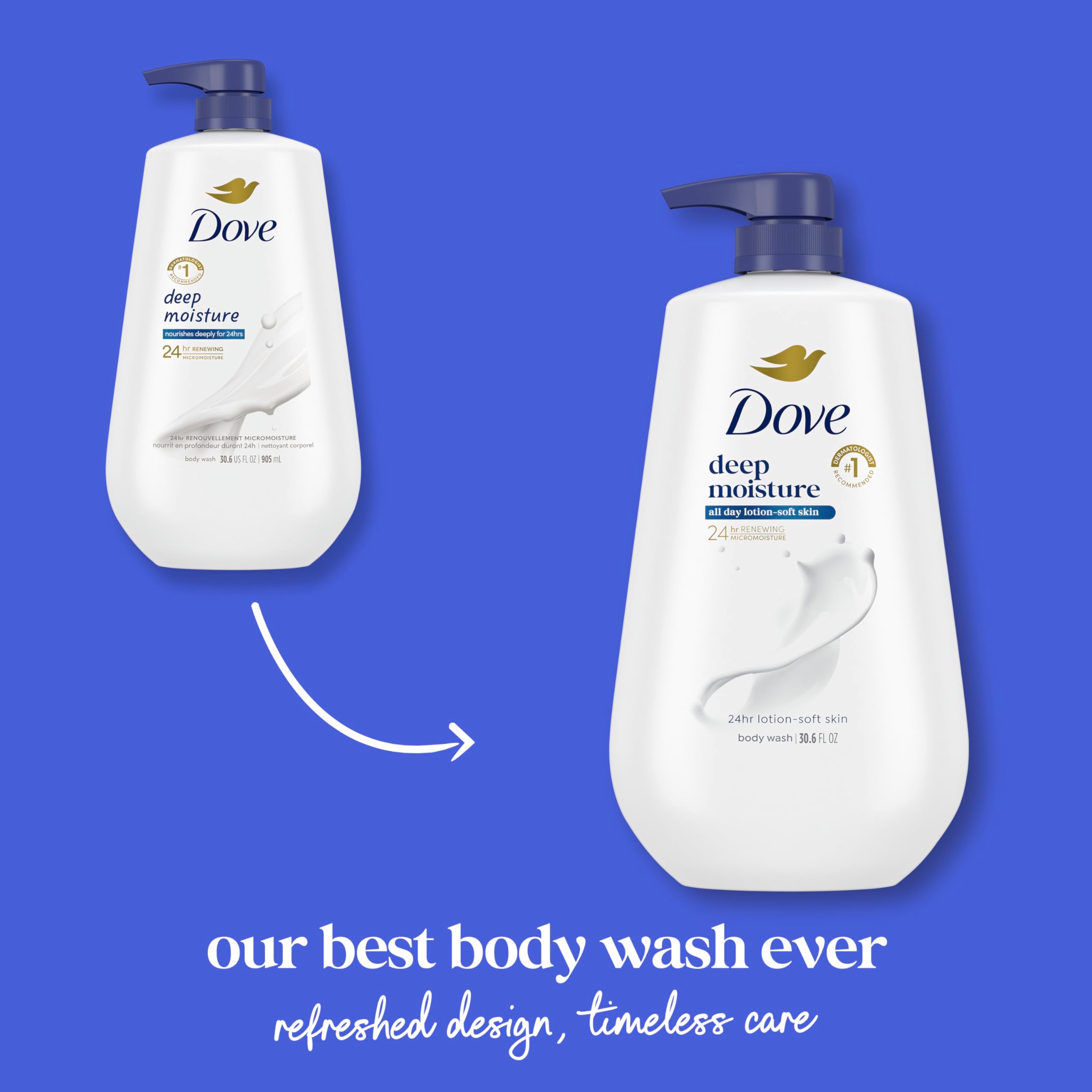 Dove Deep Moisture Body Wash 30.6 fl.oz - Moisturizing Skin Cleanser for 24HR Lotion-Soft Skin 3