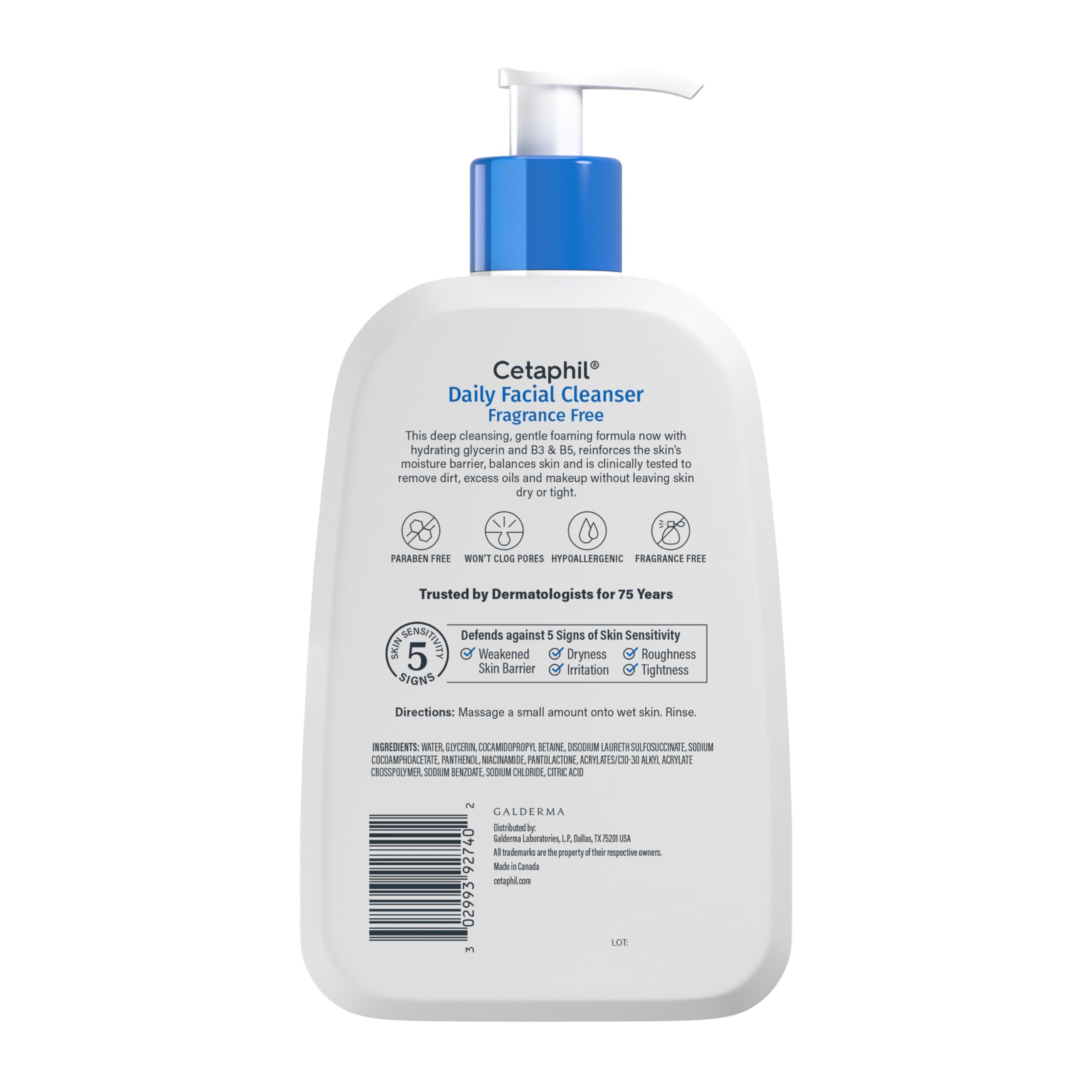 Cetaphil Daily Facial Cleanser Fragrance Free 16 fl.oz - Gentle Foaming for Sensitive, Combination to Oily Skin 9