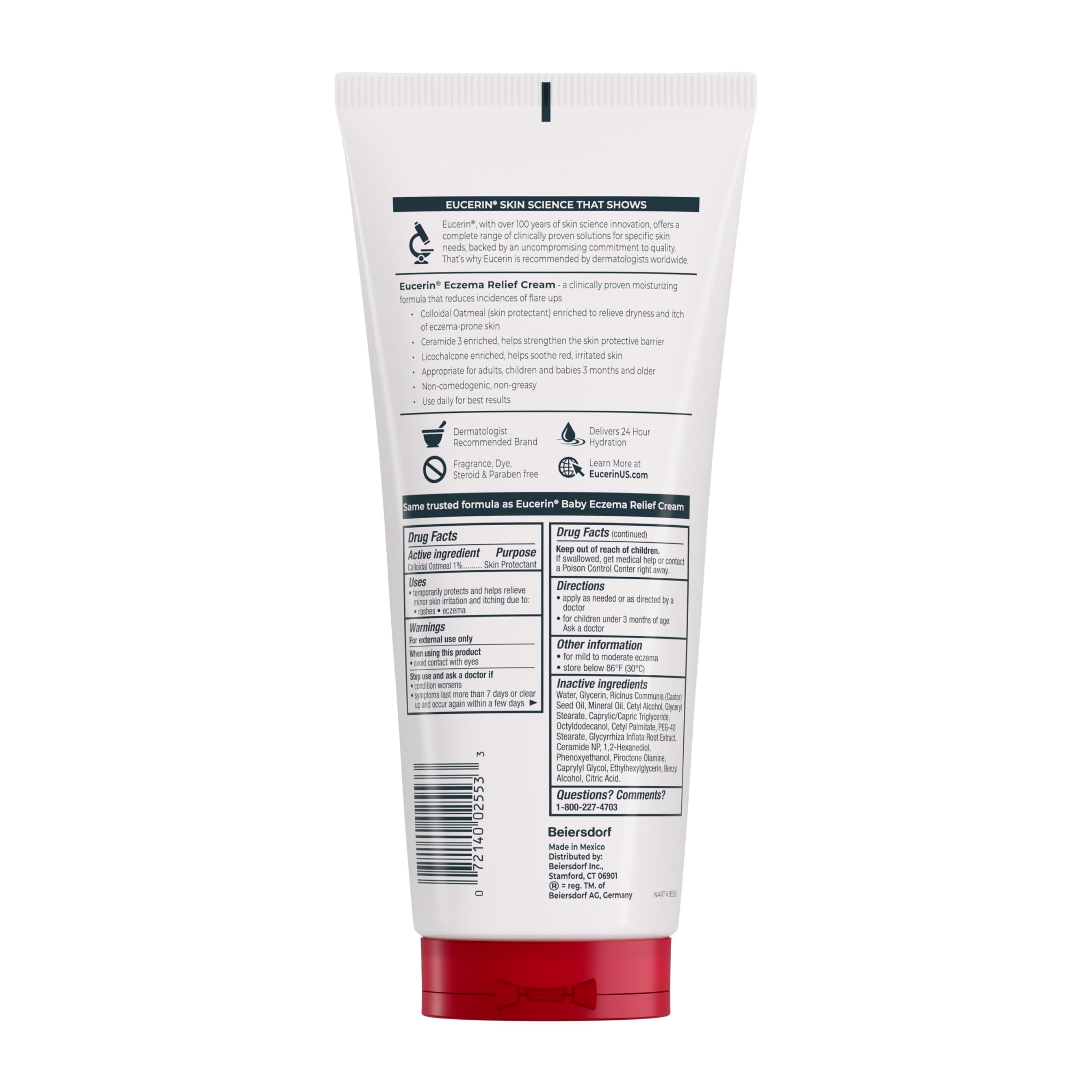 Eucerin Eczema Relief Cream 14 oz - Colloidal Oatmeal Enriched Skin Protectant 15