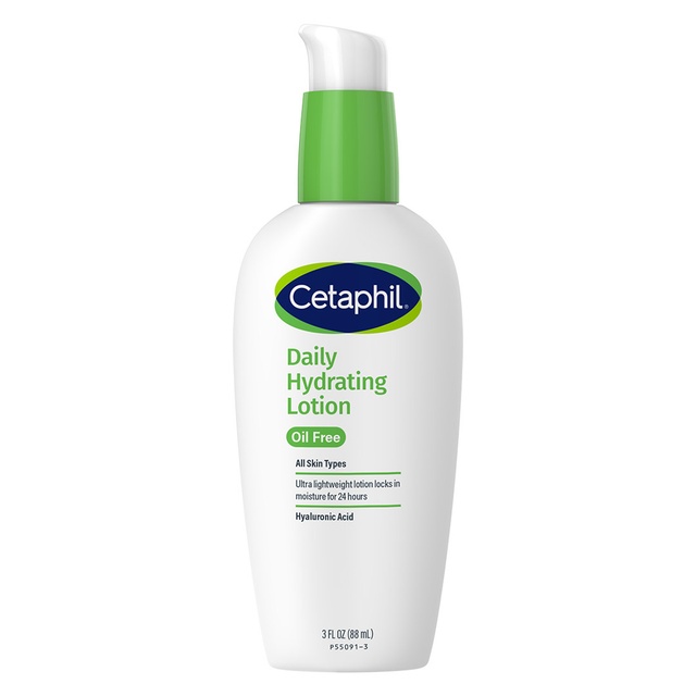 Cetaphil Daily Hydrating Lotion 3 fl.oz - Ultra Lightweight Moisturizer with Hyaluronic Acid for Face
