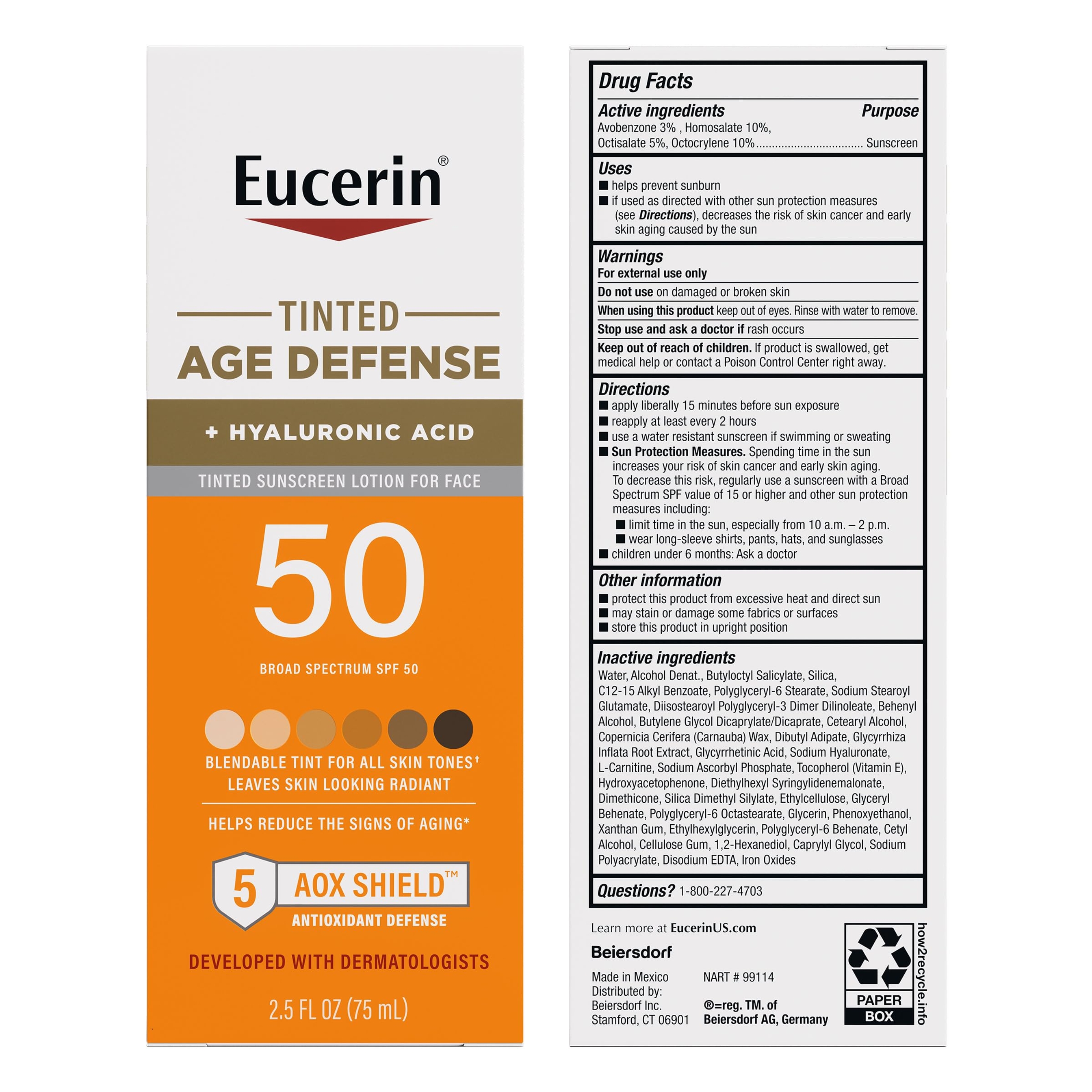 Eucerin Tinted Age Defense SPF 50 Face Sunscreen 2.5 fl.oz - More Even-Looking, Radiant Finish for All Skin Tones 9