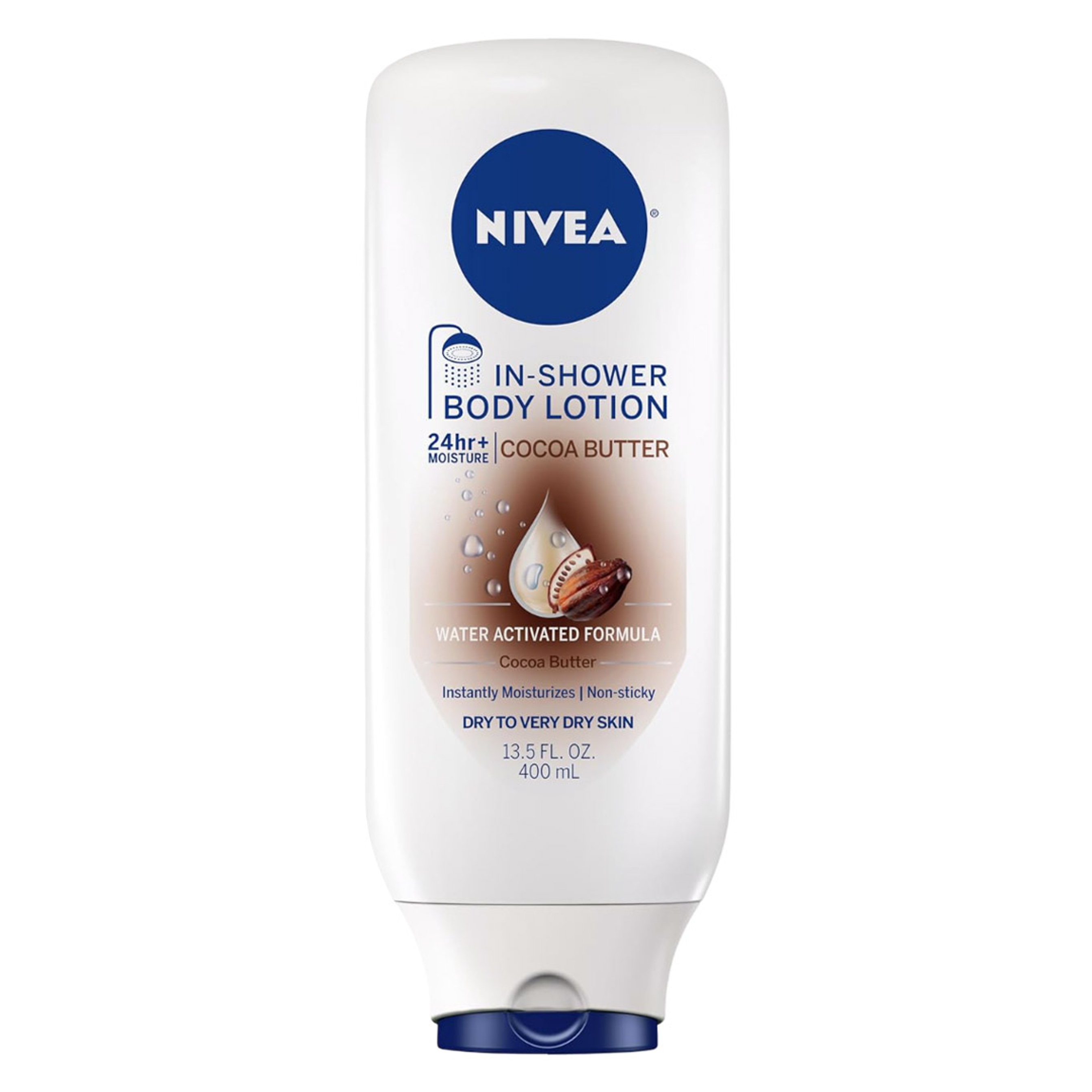 Nivea Cocoa Butter In-Shower Body Lotion 13.5 fl.oz - Water Activated In Shower Moisturizer with Cocoa Butter for Very Dry Skin 1