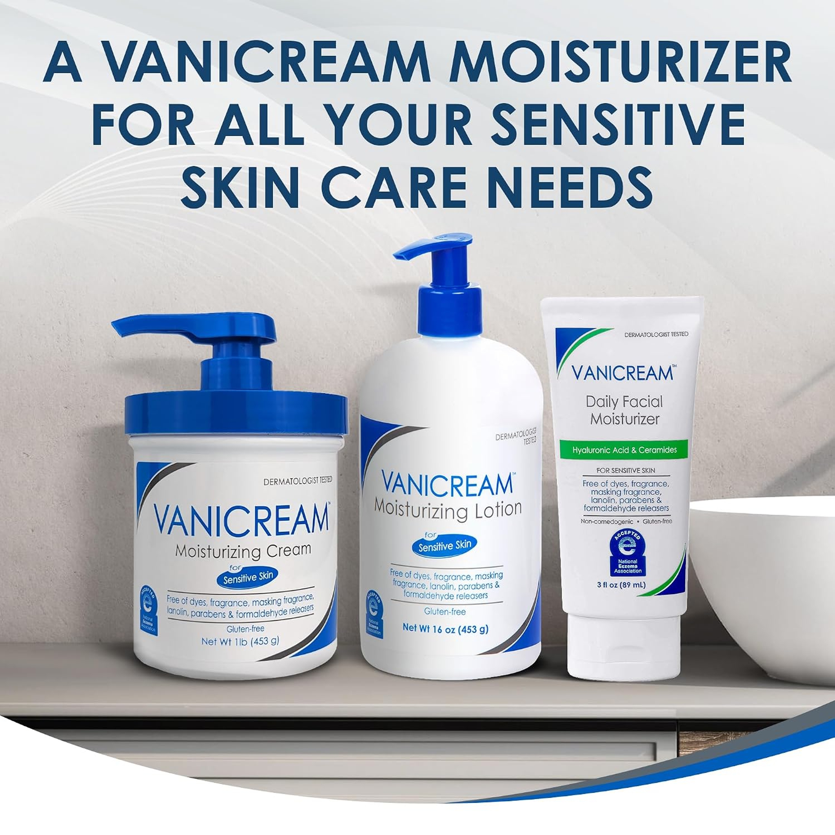 Vanicream Moisturizing Lotion for Sensitive Skin 16 oz - Body & Face Moisturizer Restores Moisture & Soothes Irritated Skin 8