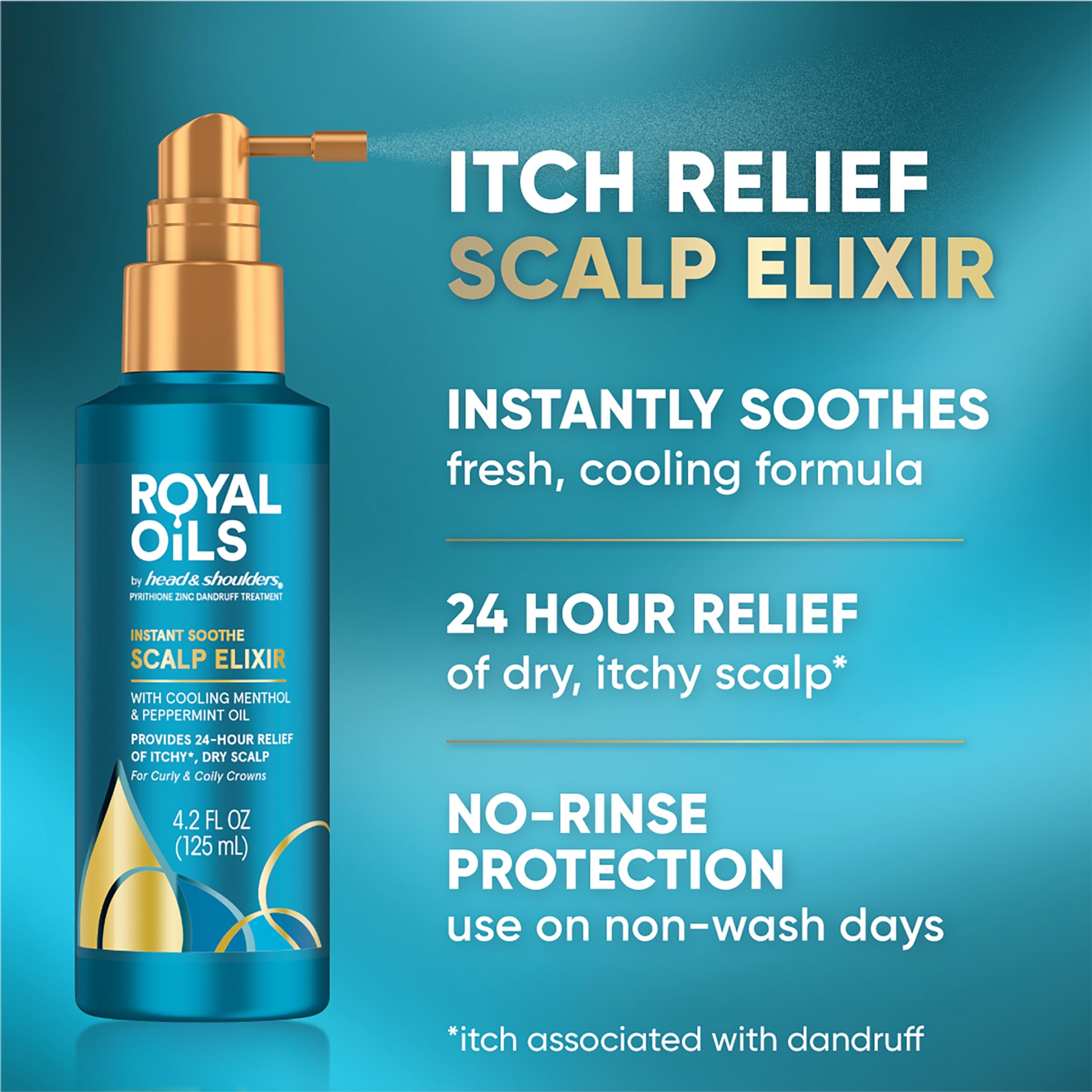 Head & Shoulders Royal Oils Instant Soothe Scalp Elixir 4.2 fl.oz - No-Rinse Scalp Relief for Textured Hair 2