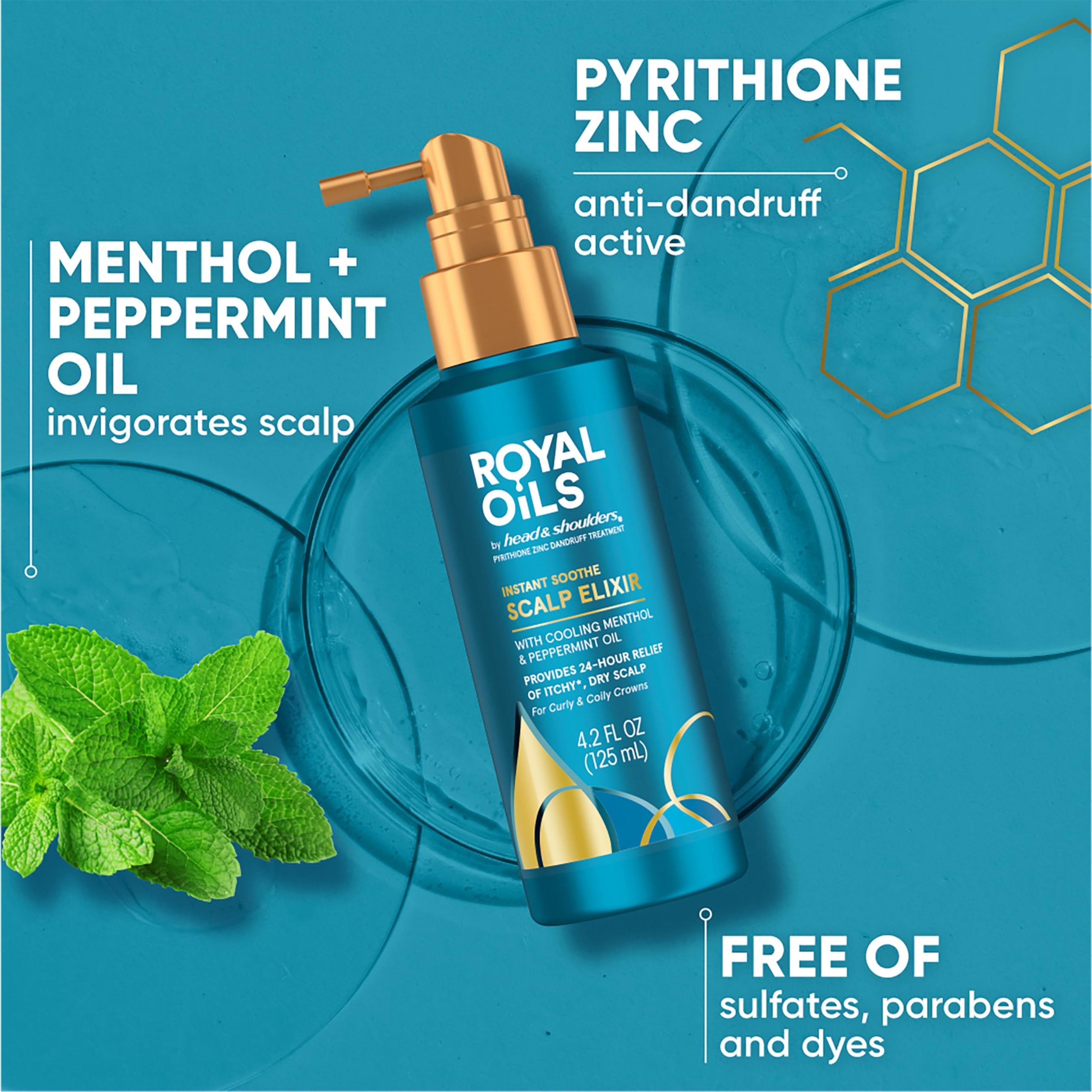 Head & Shoulders Royal Oils Instant Soothe Scalp Elixir 4.2 fl.oz - No-Rinse Scalp Relief for Textured Hair 7