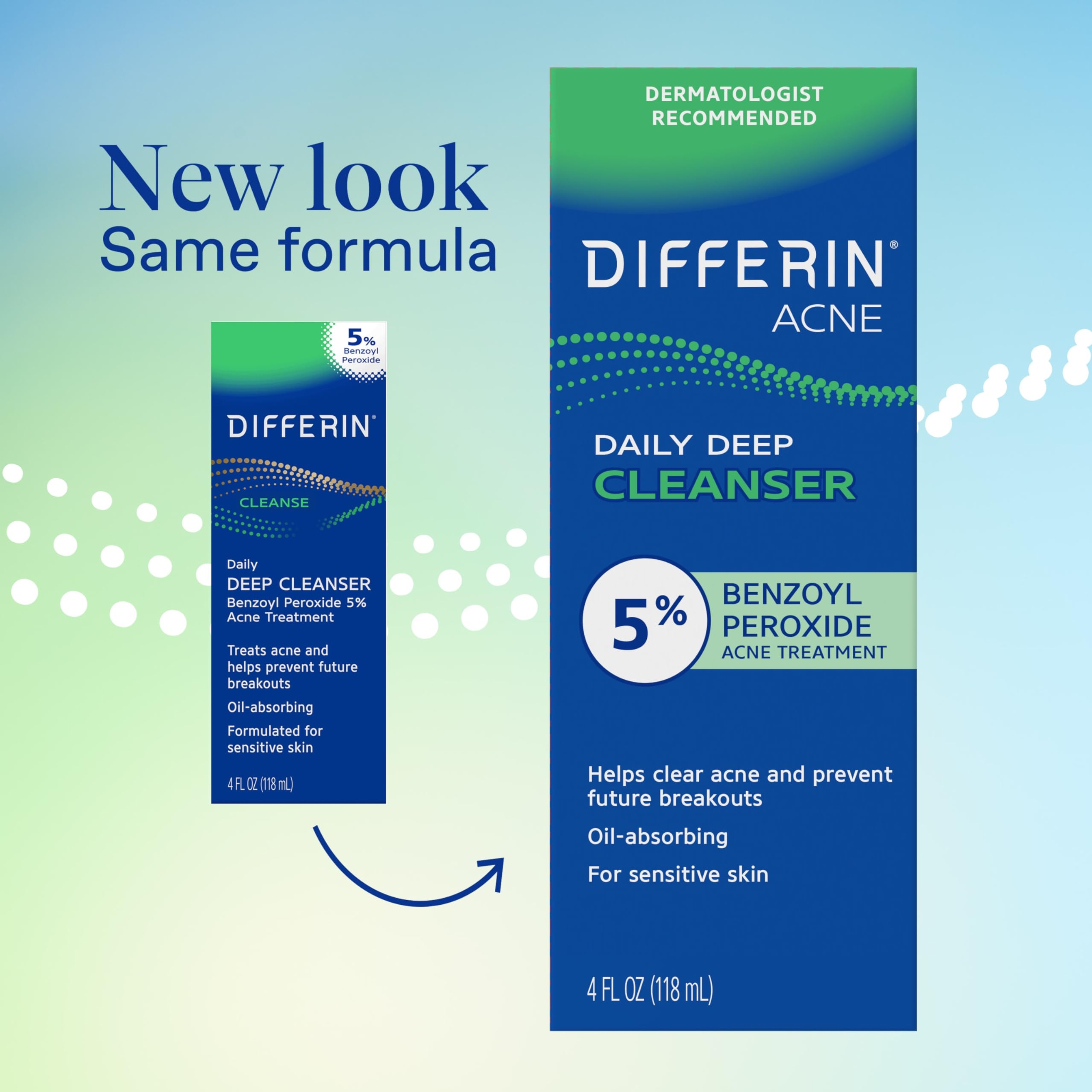 Differin Acne Daily Deep Cleanser 4 fl.oz - Face Wash with 5% Benzoyl Peroxide for Sensitive Skin 3