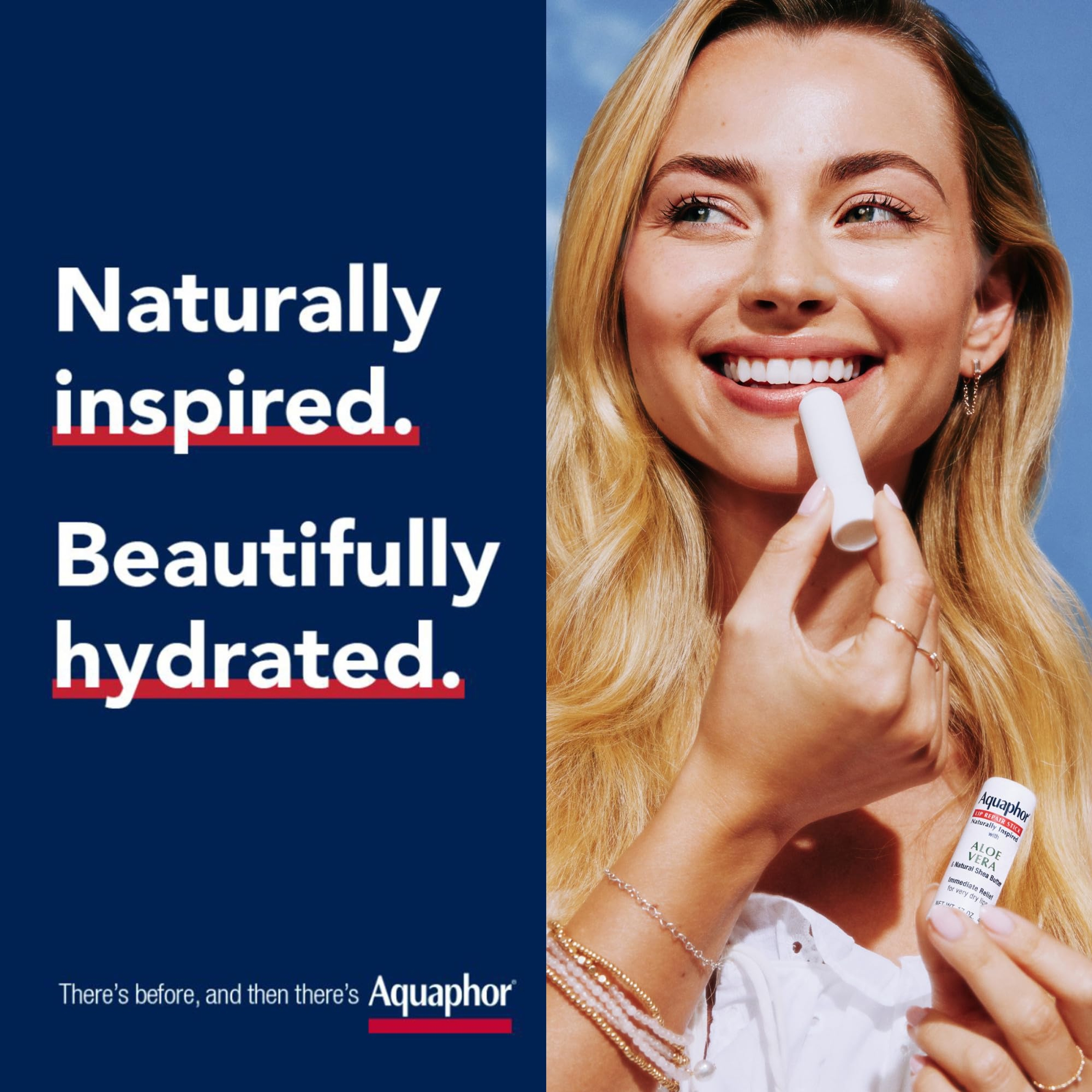 Aquaphor Naturally Inspired Lip Repair Stick, Aloe Vera, 0.17 oz - Hydrating Lip Balm Immediately Relieves Dryness 4