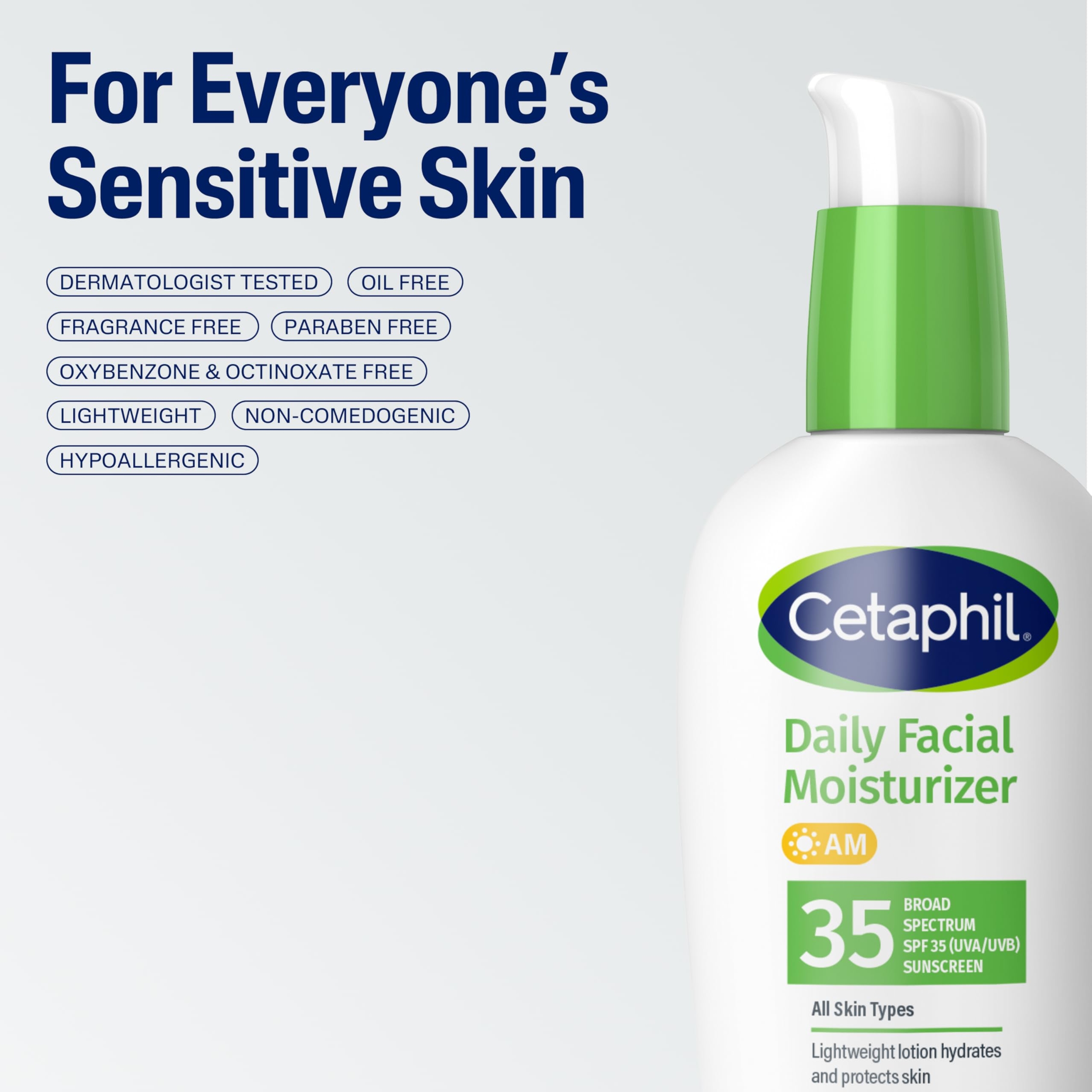 Cetaphil Daily Facial Moisturizer SPF 35 3 fl.oz - Daily Oil Free Facial Moisturizer for All Skin Types 7