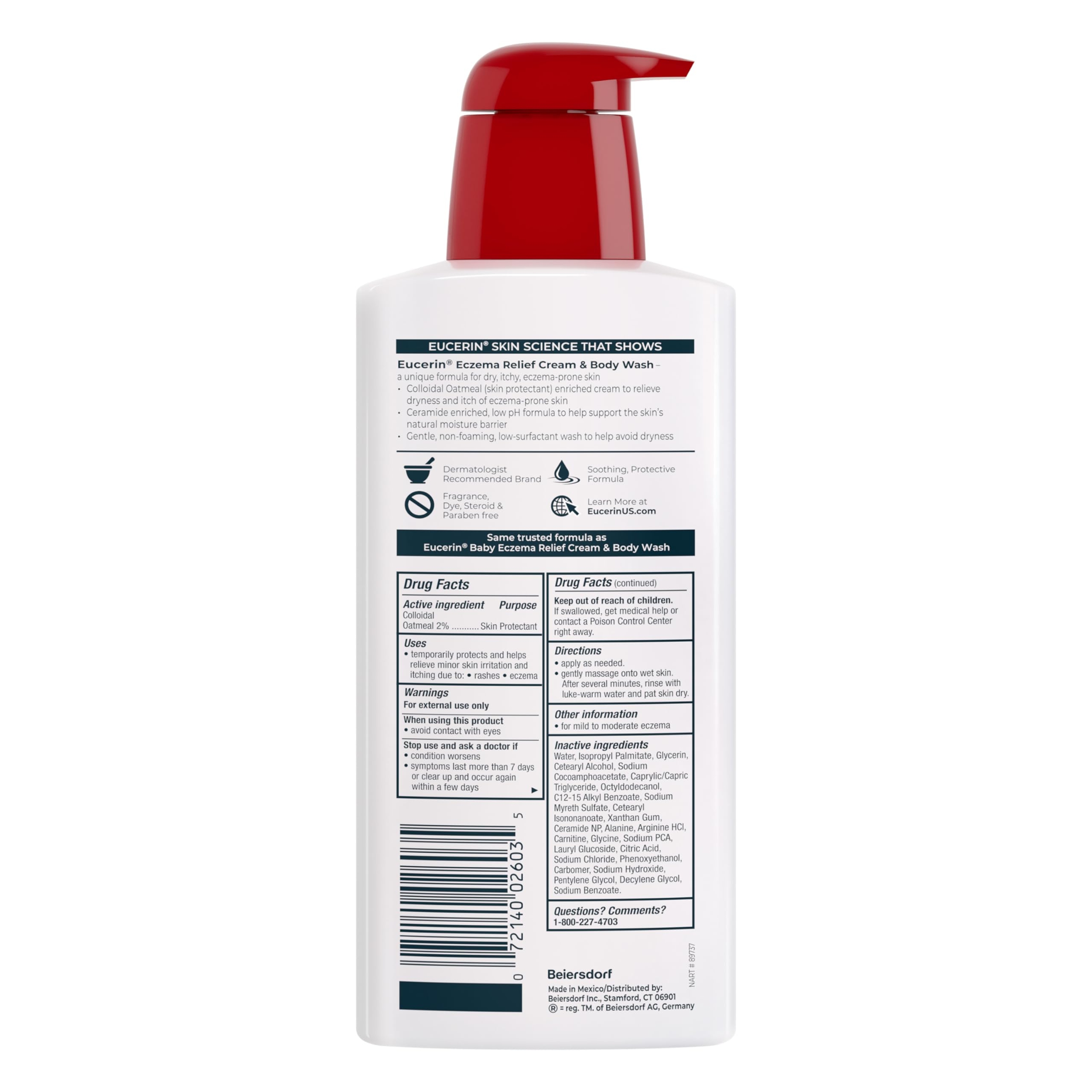 Eucerin Eczema Relief Cream & Body Wash 13.5 fl.oz - Calms Dry, Itchy & Eczema-Prone Skin 6