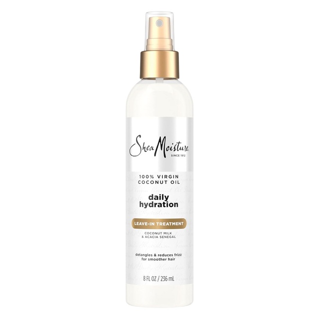SheaMoisture Daily Hydration Leave-In Treatment 8 fl.oz - 100% Virgin Coconut Oil, Protects & Controls Frizz for All Hair Types