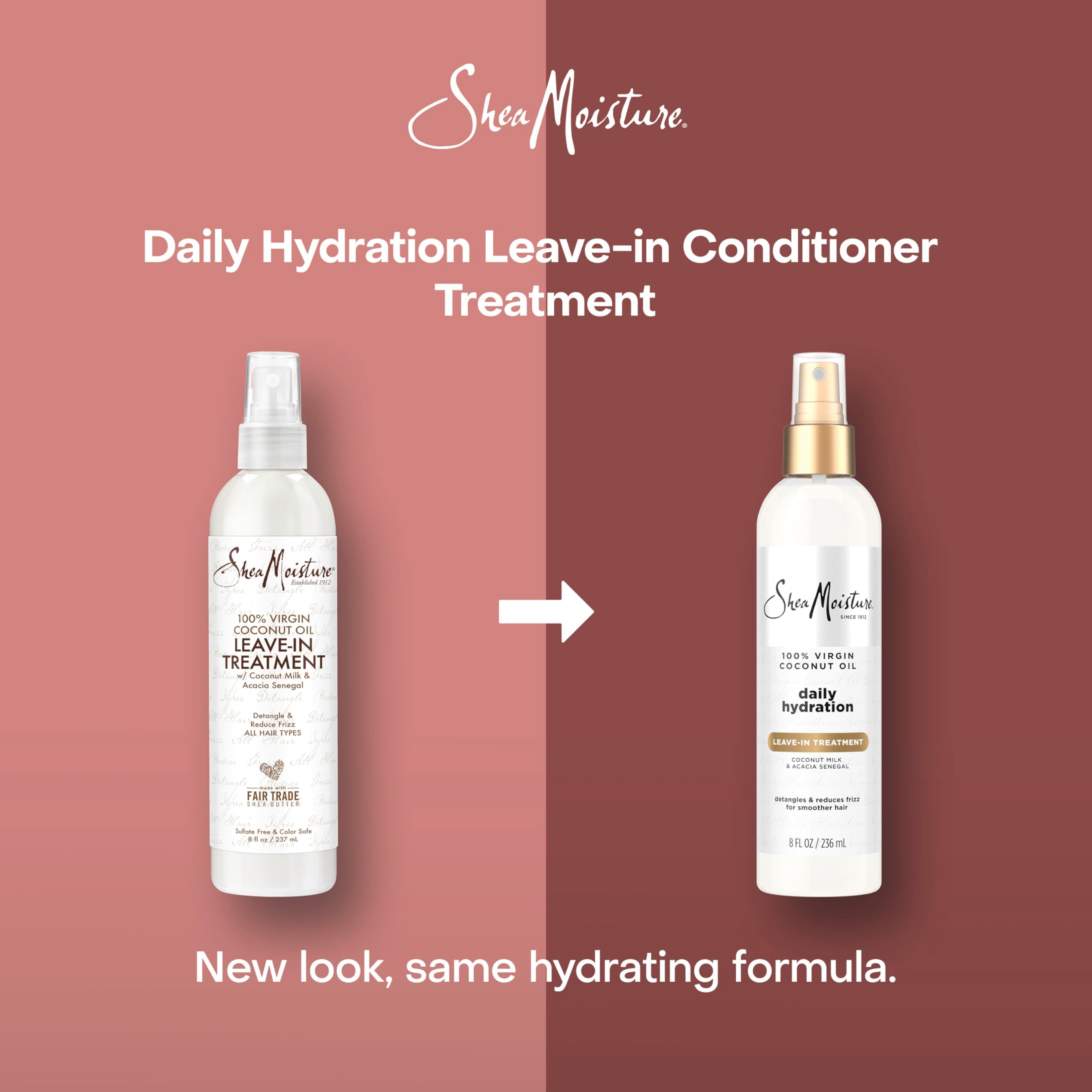 SheaMoisture Daily Hydration Leave-In Treatment 8 fl.oz - 100% Virgin Coconut Oil, Protects & Controls Frizz for All Hair Types 2