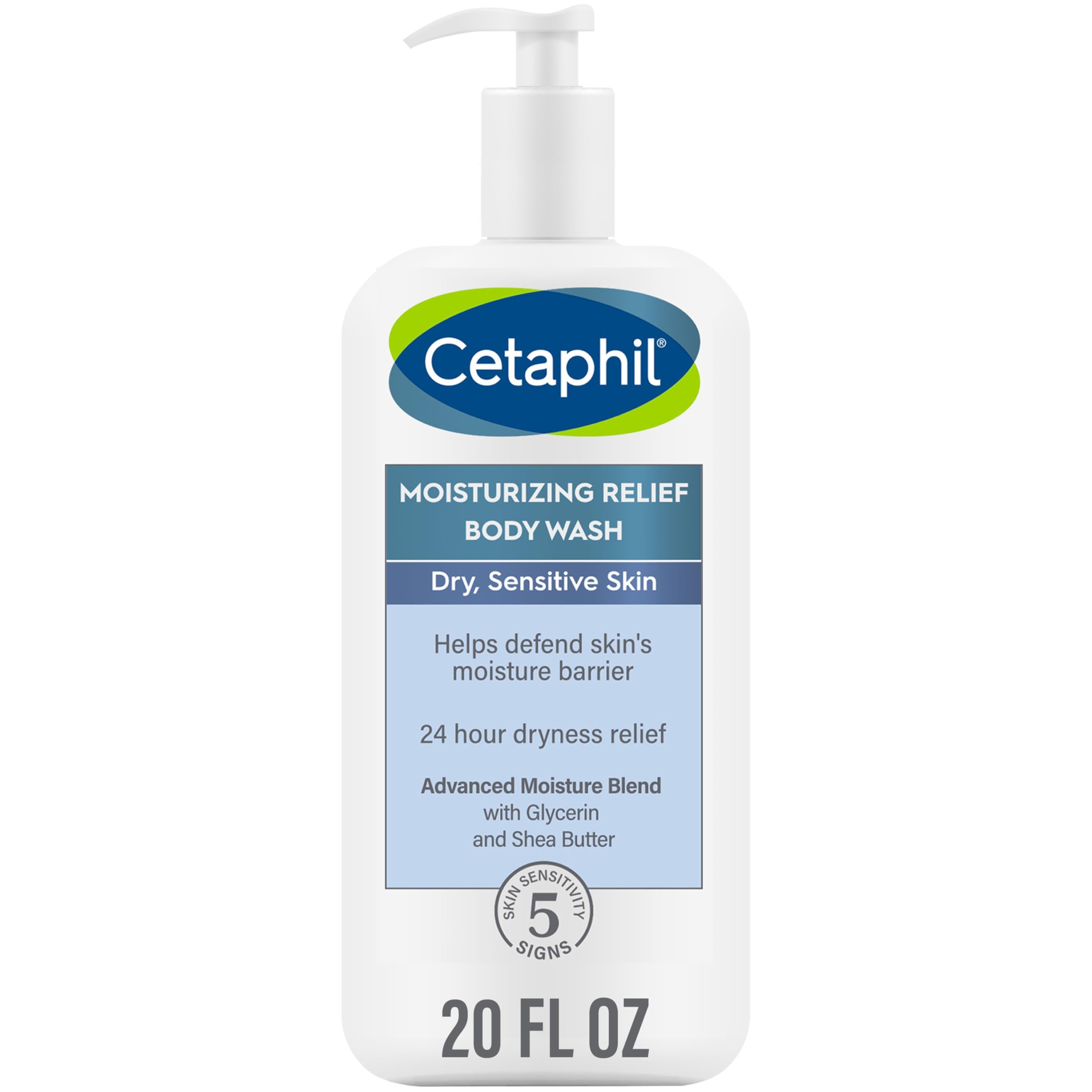 Cetaphil Body Wash, Moisturizing Relief Body Wash for Sensitive Skin, Creamy Rich Formula Gently Cleanses and Gives 24 Hour Relief to Dry Skin, Hypoallergenic, Fragrance Free, 20 oz 8