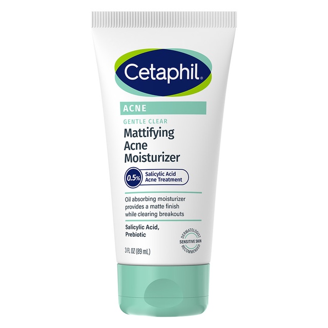 Cetaphil Gentle Clear Mattifying Acne Moisturizer 3 fl.oz - with 0.5% Salicylic Acid for Acne-Prone, Sensitive skin