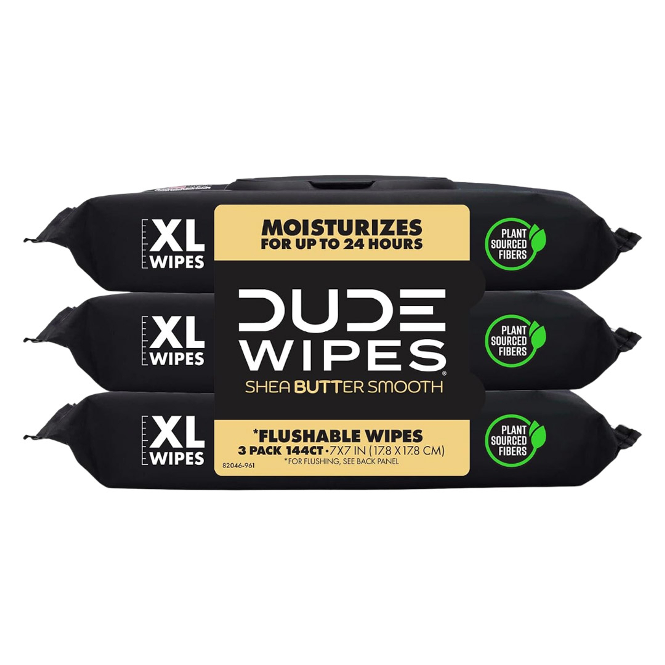 DUDE Wipes Shea Butter Smooth Flushable Wipes 48 Count (Pack of 3) - Extra-Large Adult Wet Wipes, Moisturizing 1