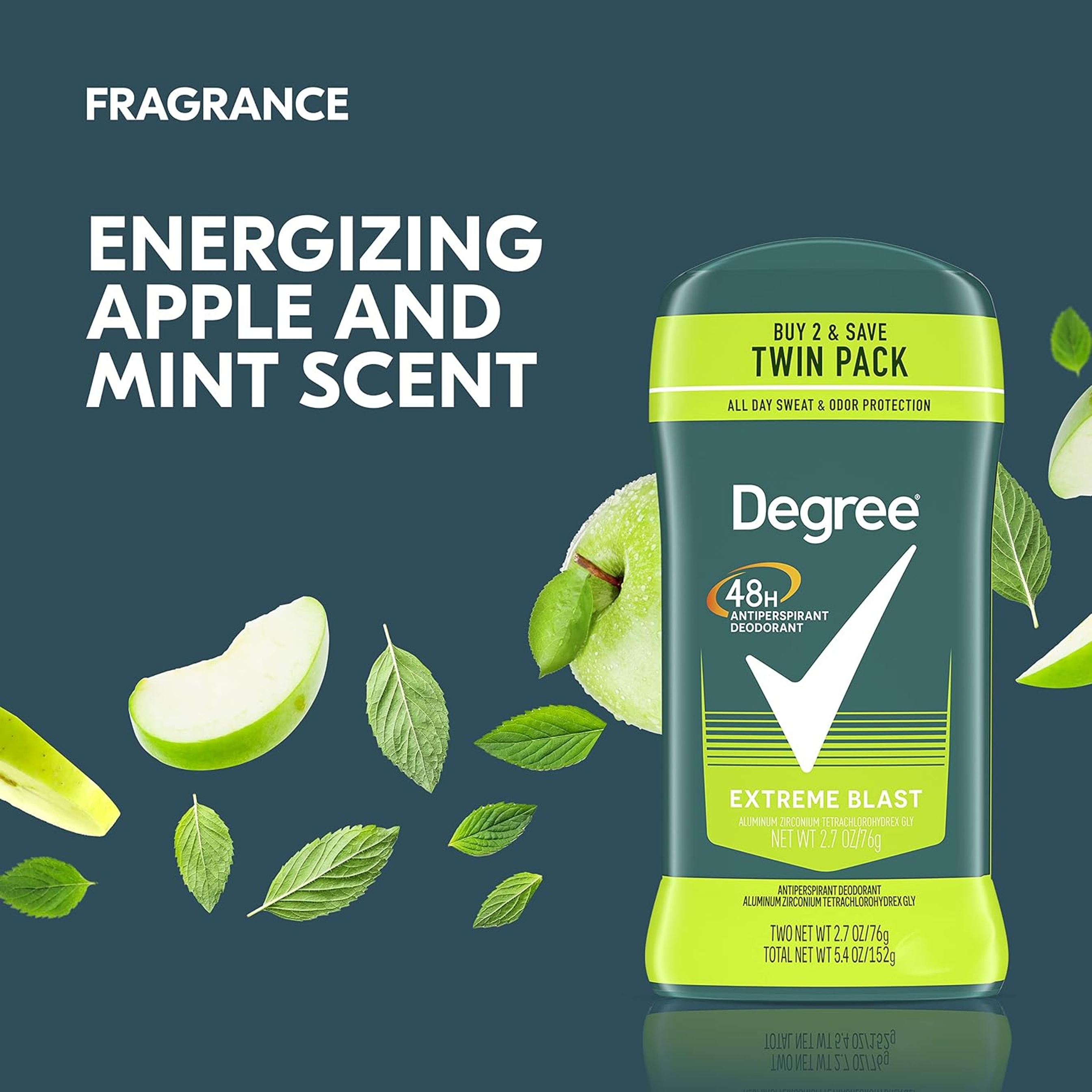 Degree Men Extreme Blast Antiperspirant Deodorant Stick 2.7 oz (Pack of 2) - 48-Hour Sweat & Odor Protection 3