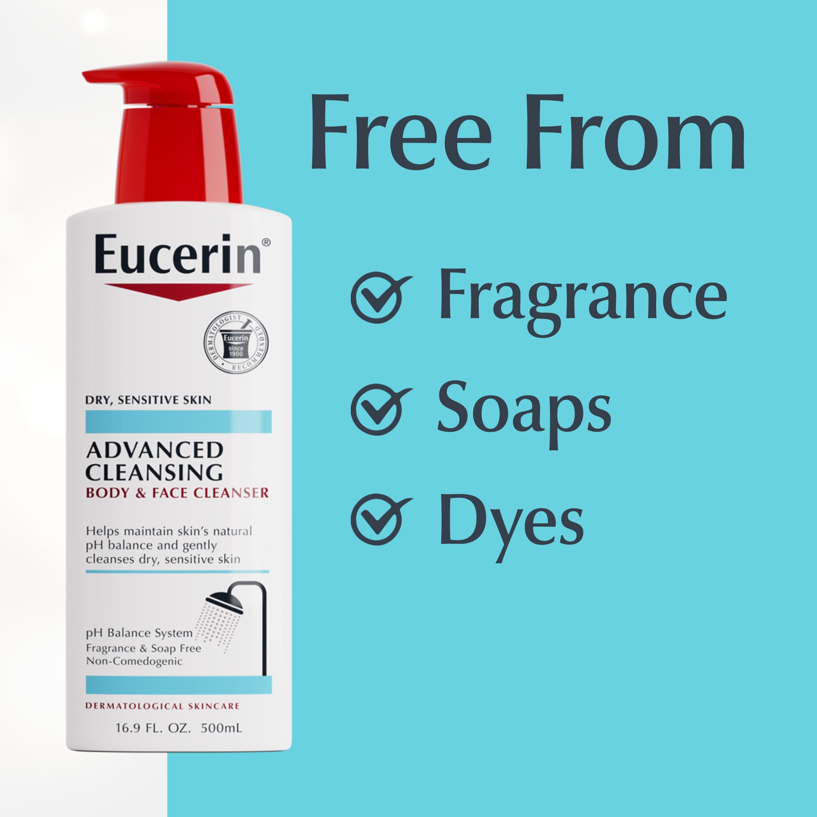 Eucerin Advanced Repair Body & Face Cleanser 16.9 fl.oz - Gentle Wash for Normal to Dry, Sensitive Skin 5