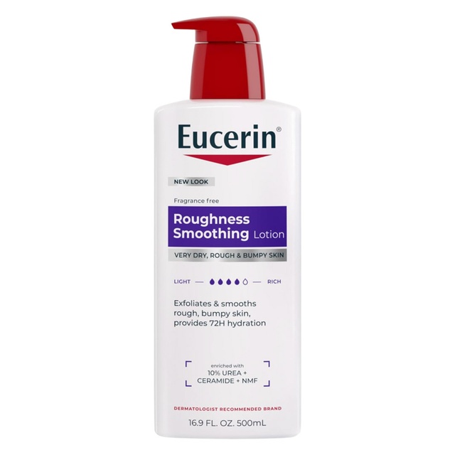 Eucerin Roughness Relief Lotion 16.9 fl.oz - Urea Enriched Body Moisturizer for Rough, Bumpy & Dry Skin