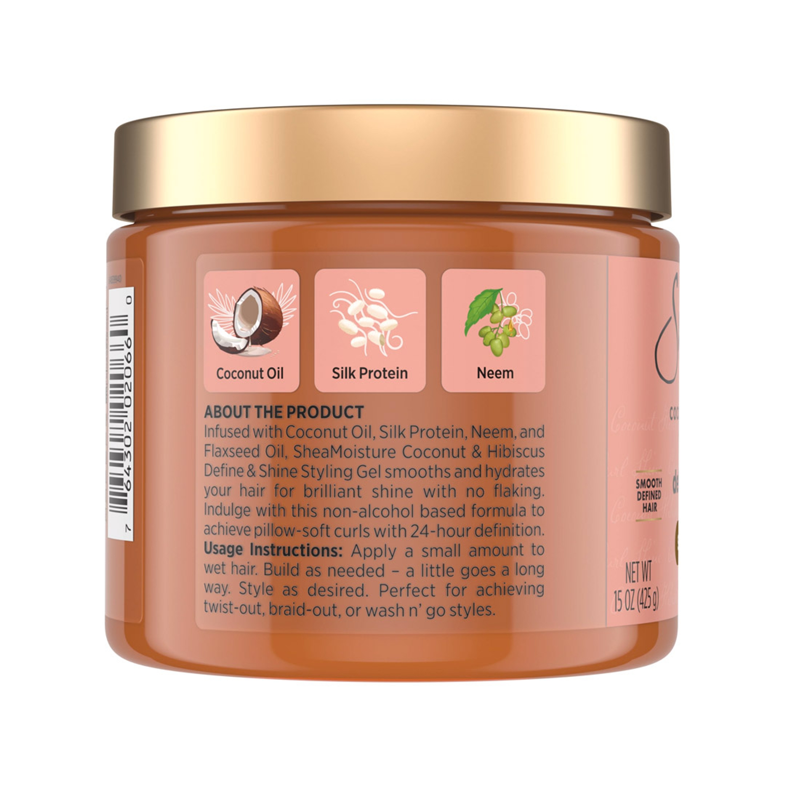 SheaMoisture Define & Shine Styling Gel 15 oz - Hydrates Hair for Brilliant Shine 6