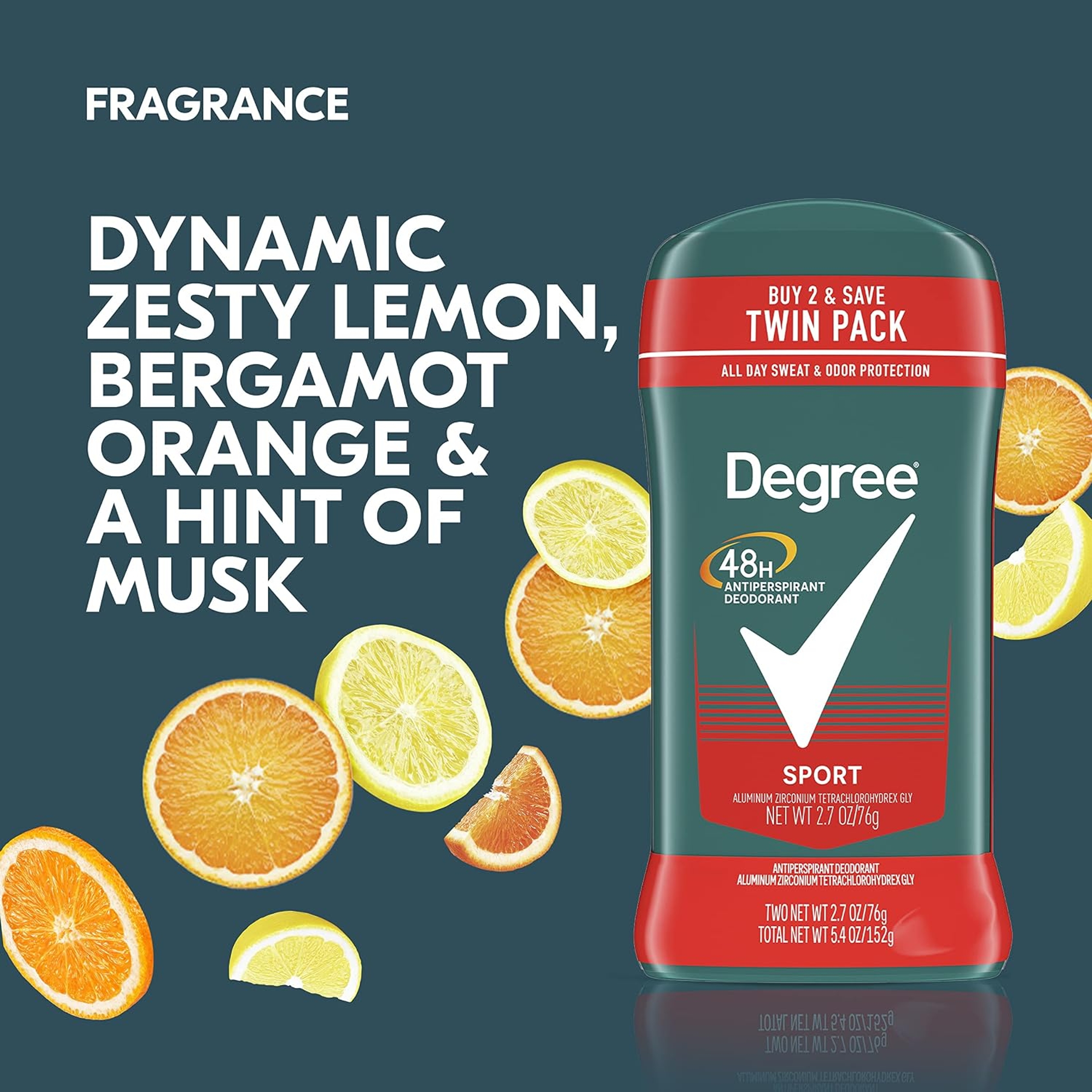 Degree Men Sport Antiperspirant Deodorant Stick 2.7 oz (Pack of 2) - 48-Hour Sweat & Odor Protection 4