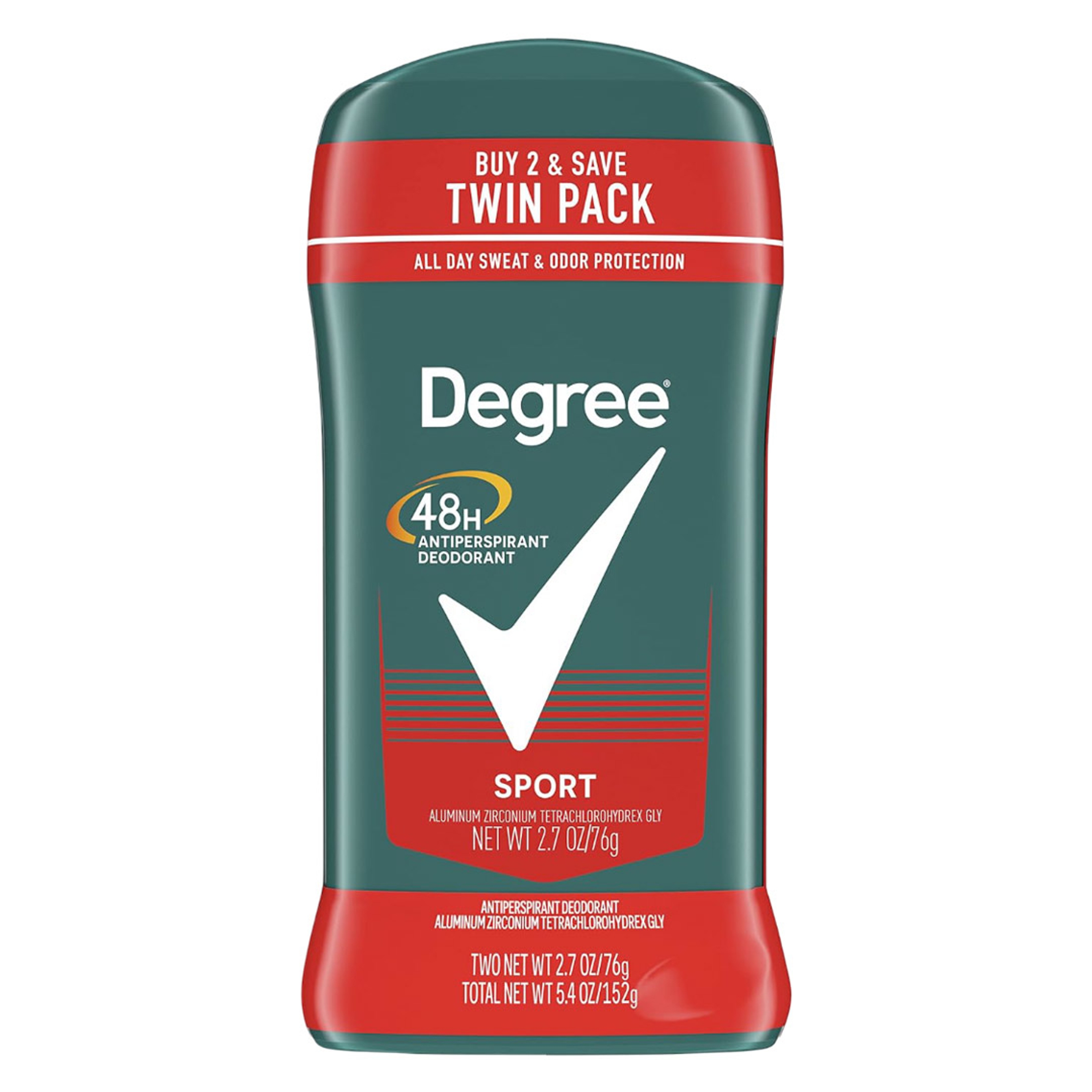 Degree Men Sport Antiperspirant Deodorant Stick 2.7 oz (Pack of 2) - 48-Hour Sweat & Odor Protection 1