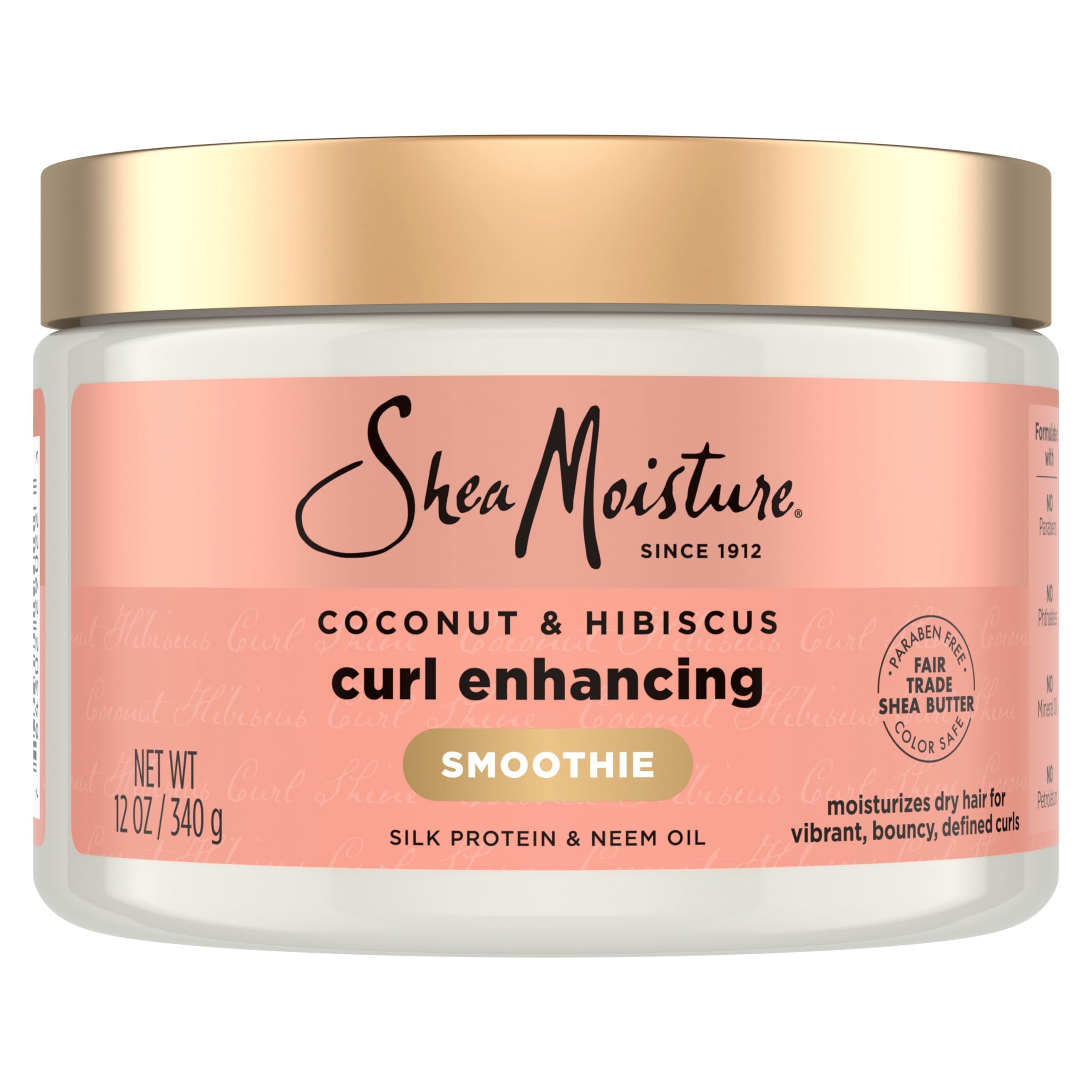 SheaMoisture Smoothie Curl Enhancing Cream Coconut and Hibiscus for Thick, Curly Hair Sulfate Free and Paraben Free 12 oz 1