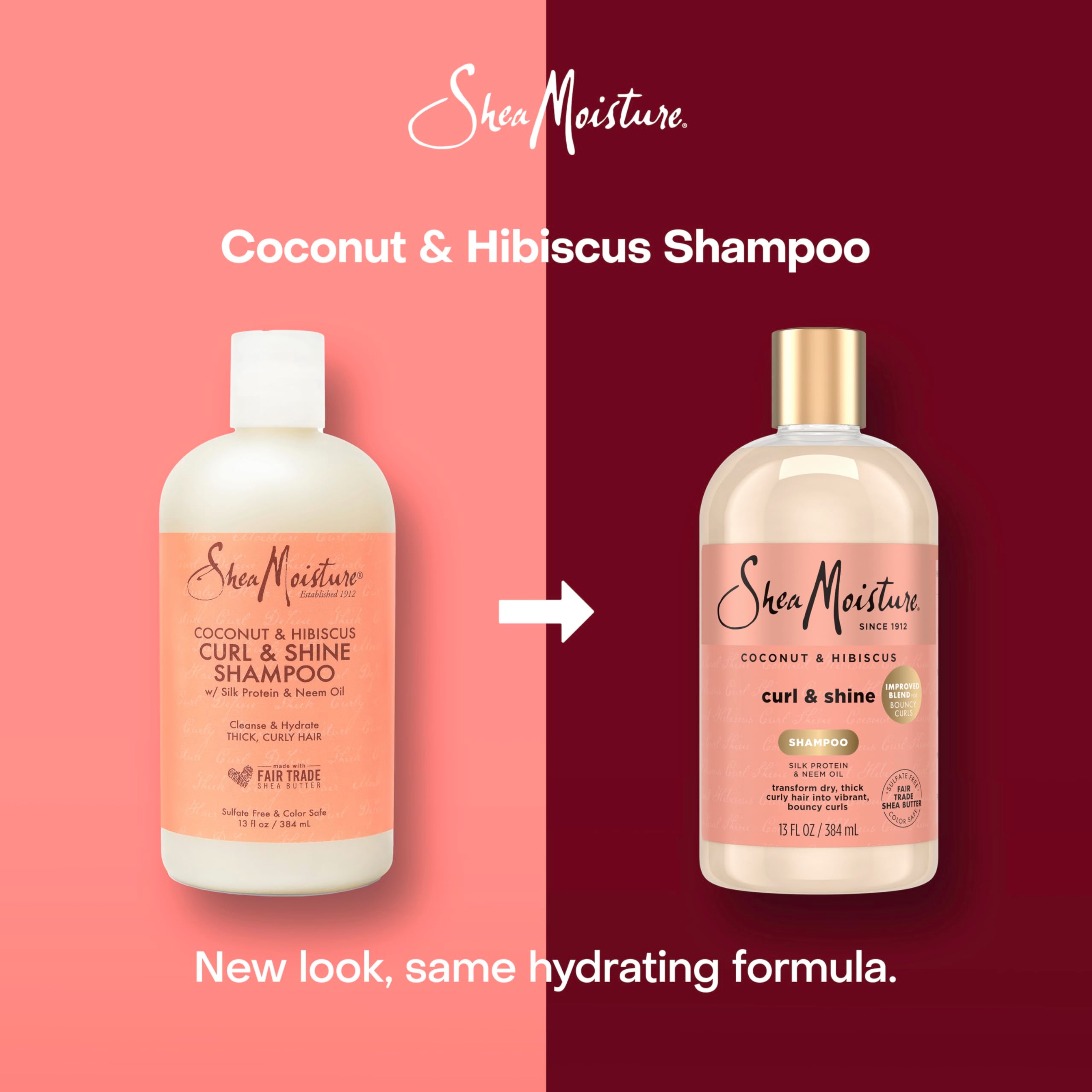 SheaMoisture Curl & Shine Shampoo 13 fl.oz - Coconut & Hibiscus, for Thick & Curly Hair 2