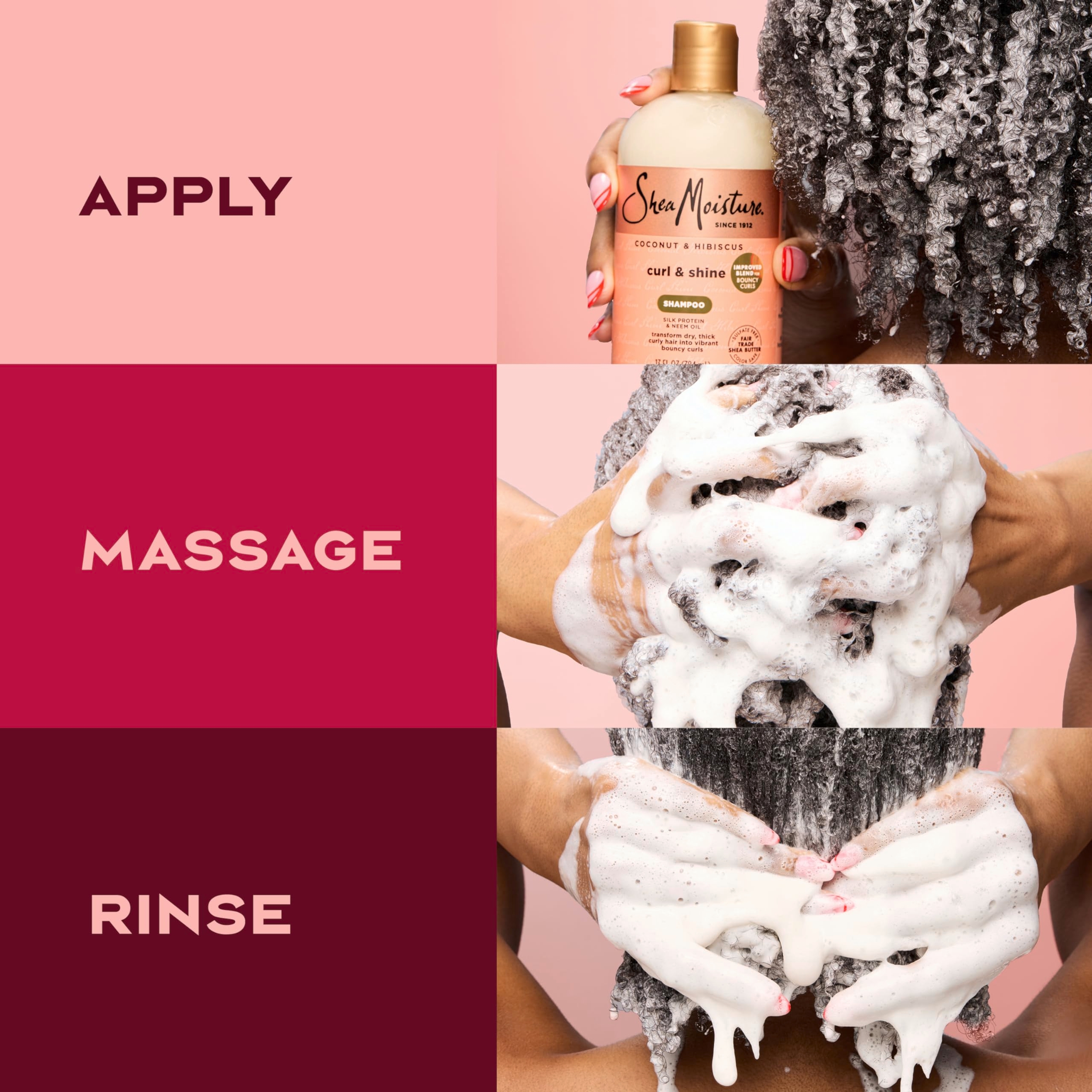 SheaMoisture Curl & Shine Shampoo 13 fl.oz - Coconut & Hibiscus, for Thick & Curly Hair 7