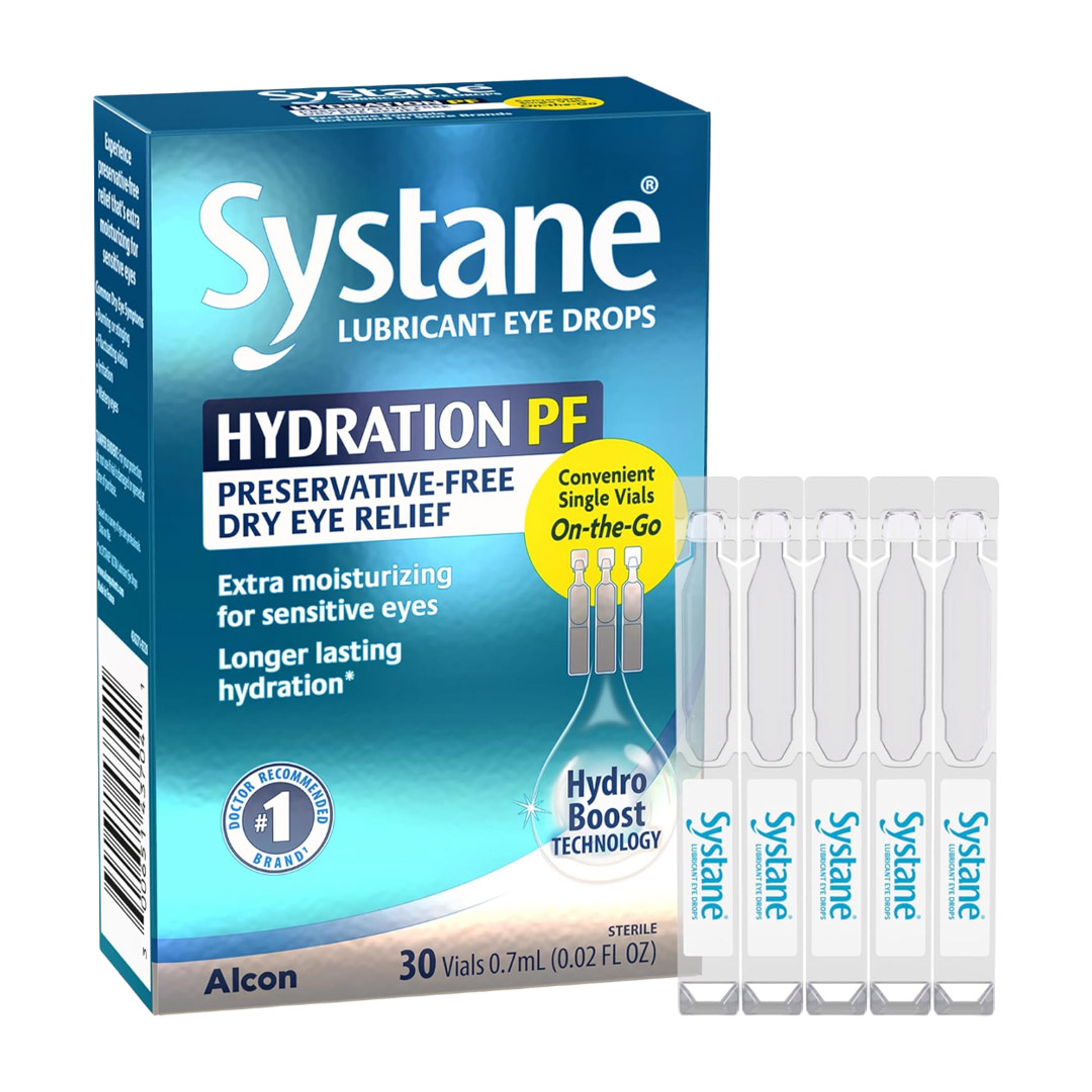 Alcon Systane Hydration Preservative Free Dry Eye Drops 0.02 fl.oz (Pack of 30) - Extra-Moisturizing for Sensitive Eyes 1