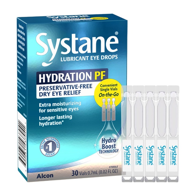 Alcon Systane Hydration Preservative Free Dry Eye Drops 0.02 fl.oz (Pack of 30) - Extra-Moisturizing for Sensitive Eyes